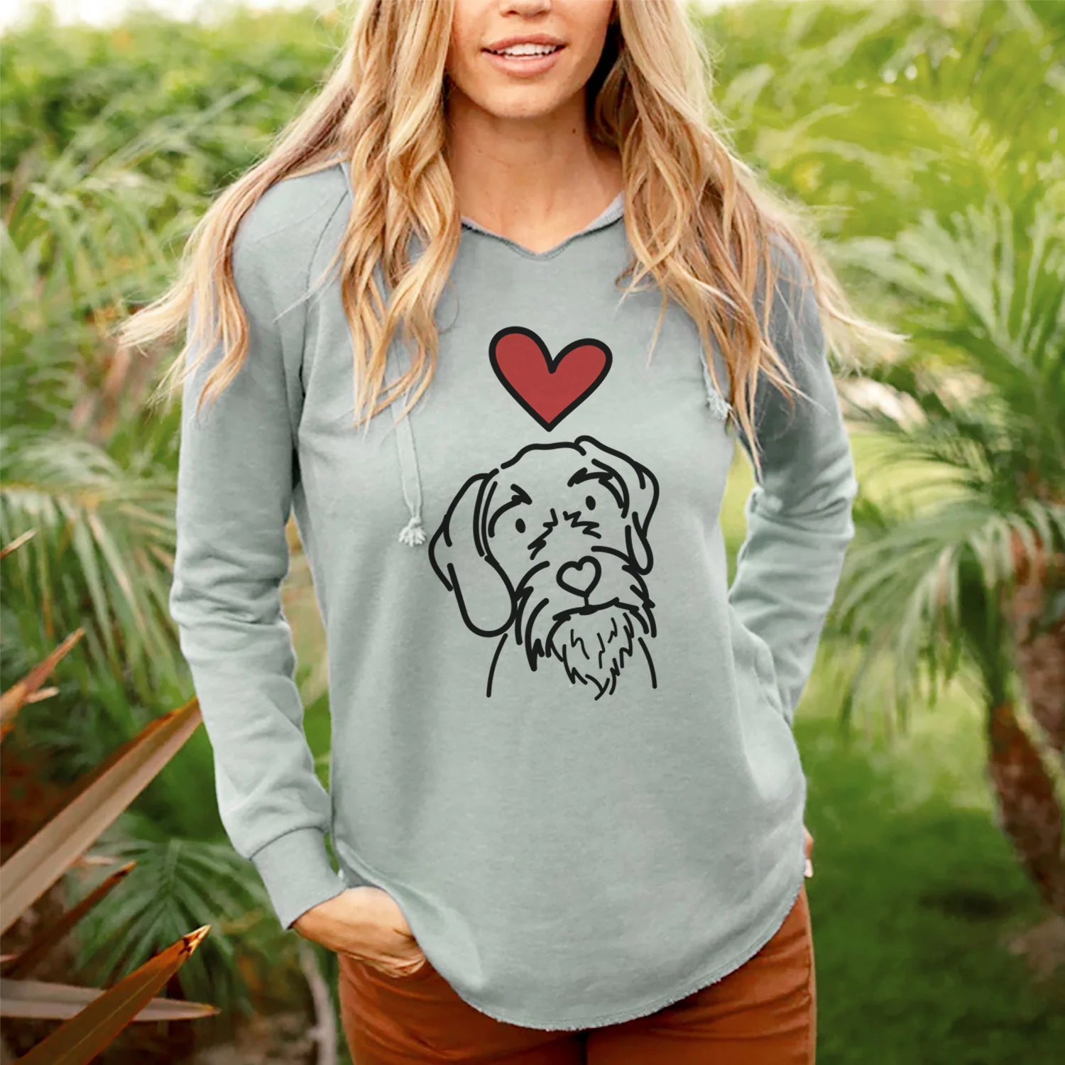 Love Always German Wirehaired Pointer - Buck - Cali Wave Hooded Sweatshirt - Image 3