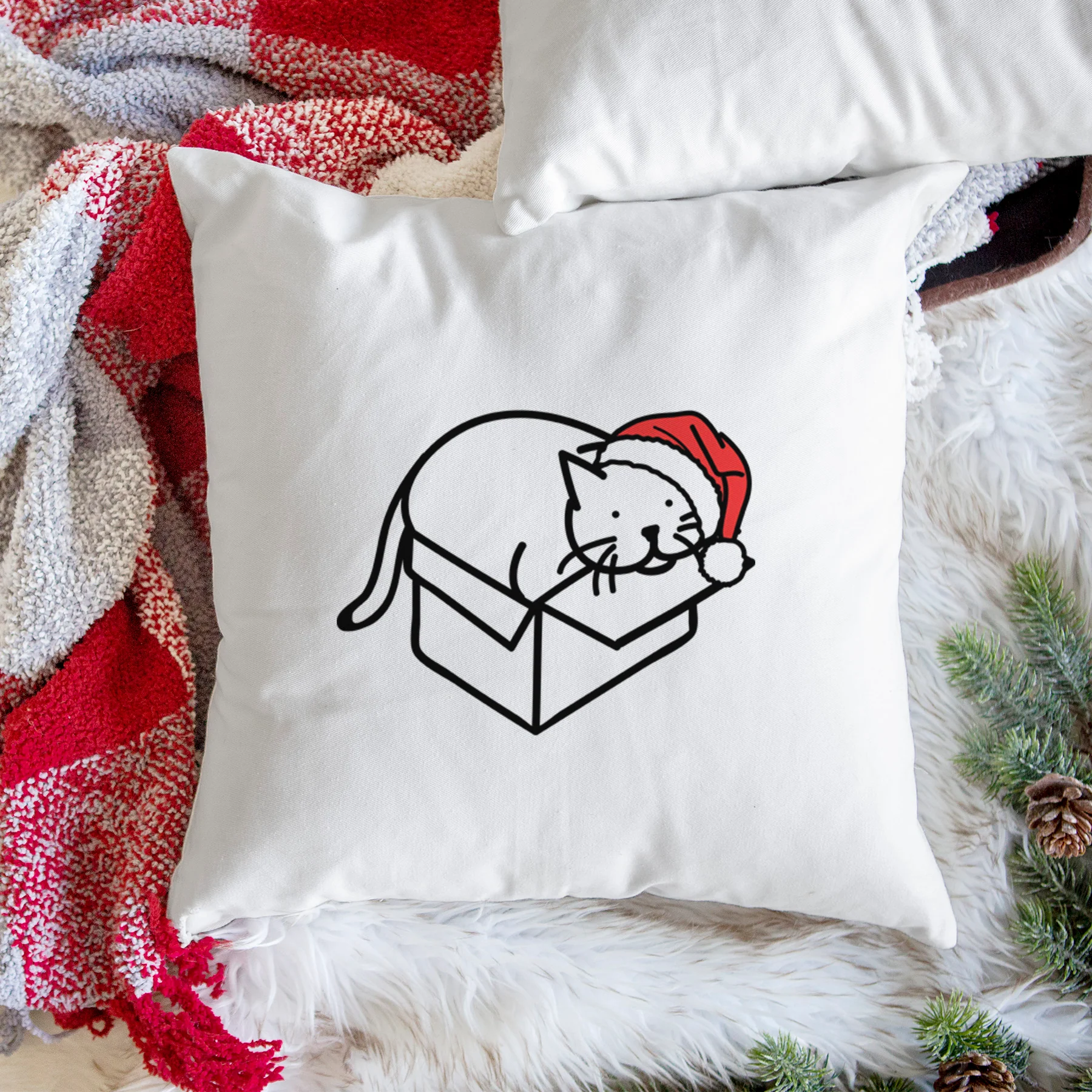 Love Always Cat in a Box - Charlie - Throw Pillow Cover - Image 3