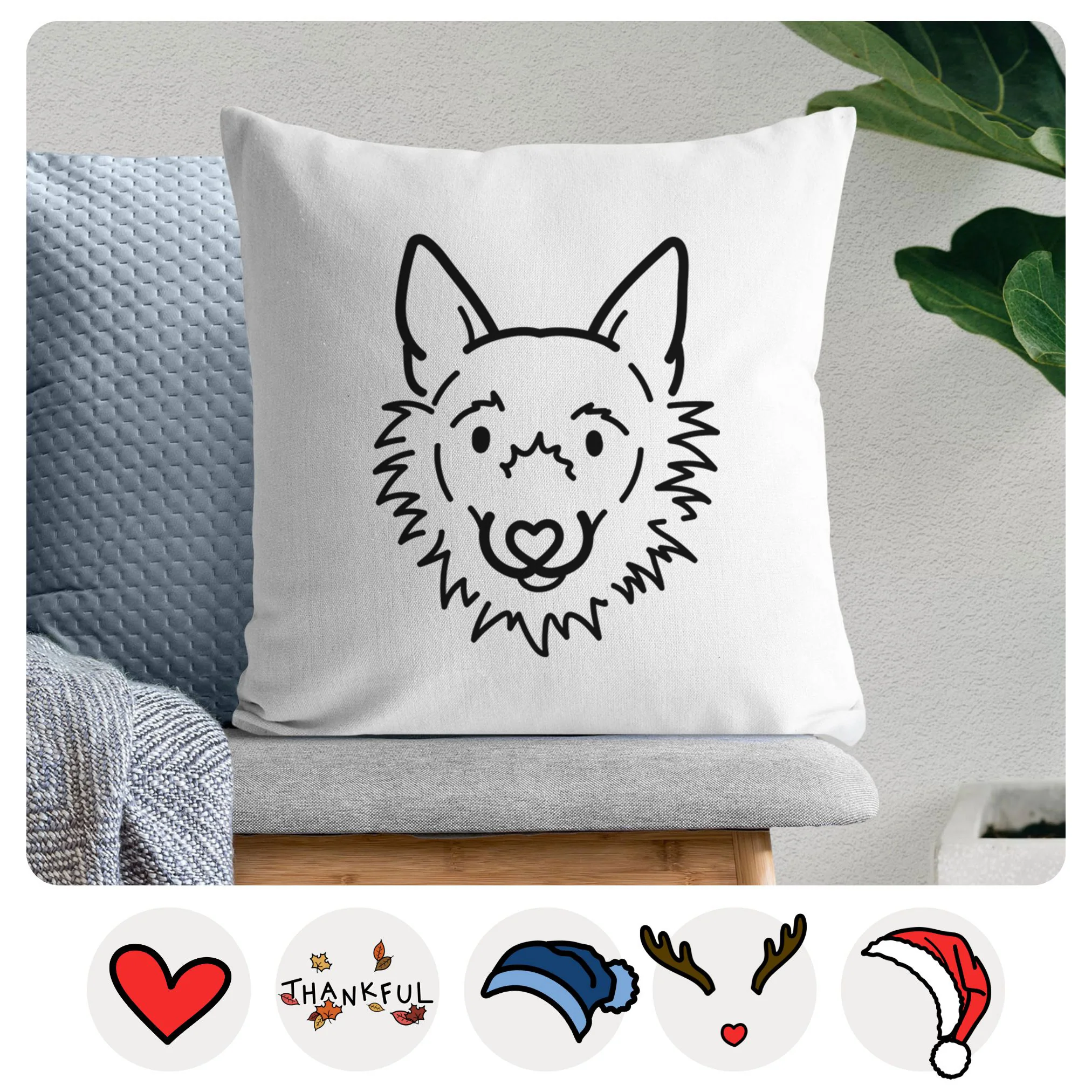 Love Always Super Mutt - Chewy - Throw Pillow Cover