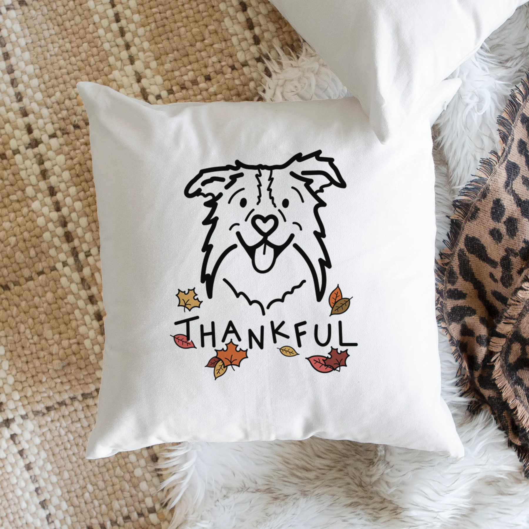 Love Always Border Collie - Cricket - Throw Pillow Cover - Image 2