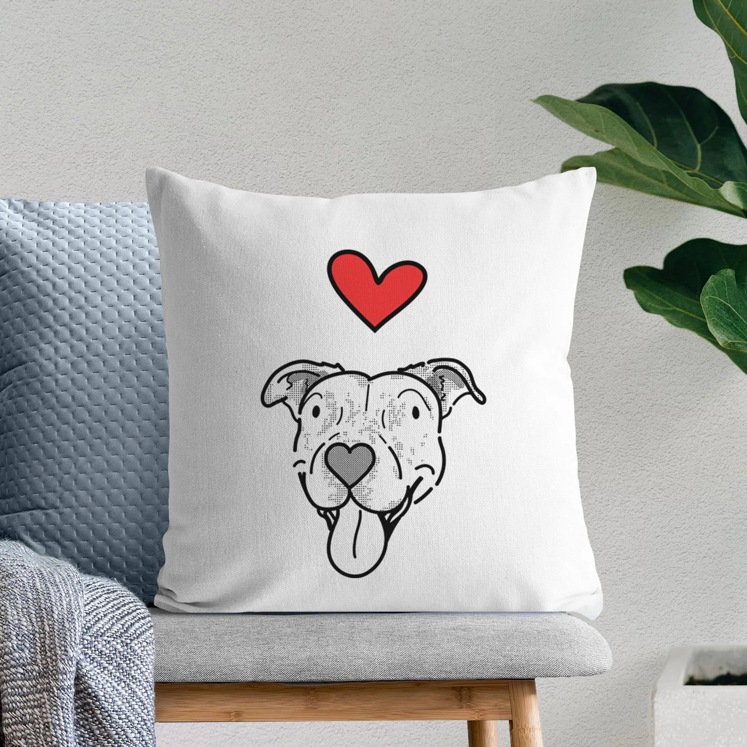 Love Always Pitbull Mix - Dottie - Throw Pillow Cover - Image 6
