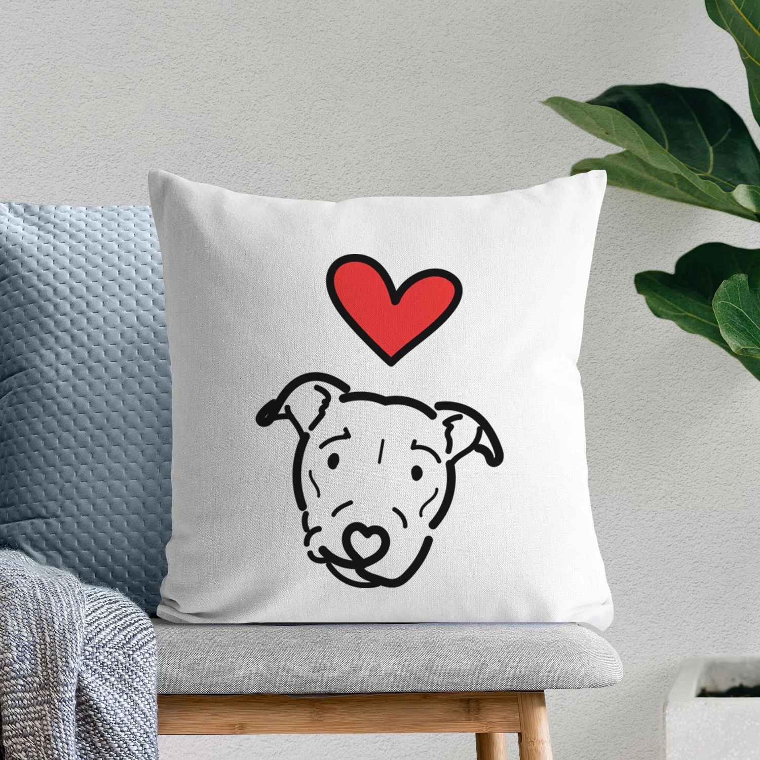 Love Always Pitbull Mix - Ernie -  Throw Pillow Cover - Image 6