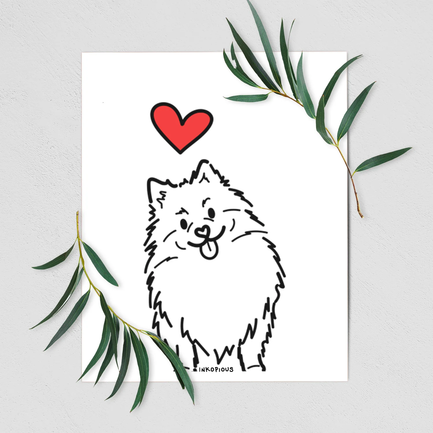 Love Always Pomeranian - Fern Art Print - Image 2