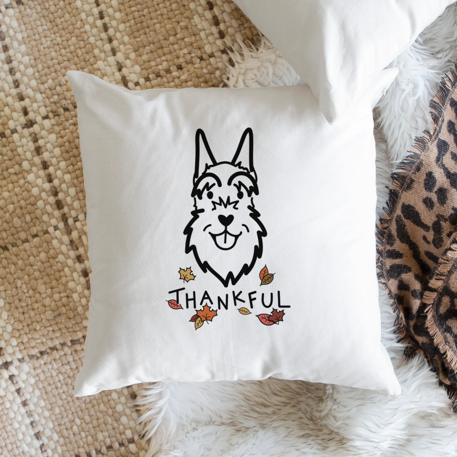 Love Always Schnauzer Cropped Ears - Throw Pillow Cover - Image 2