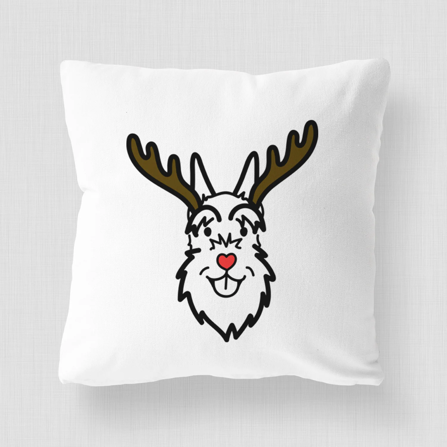 Love Always Schnauzer Cropped Ears - Throw Pillow Cover - Image 4