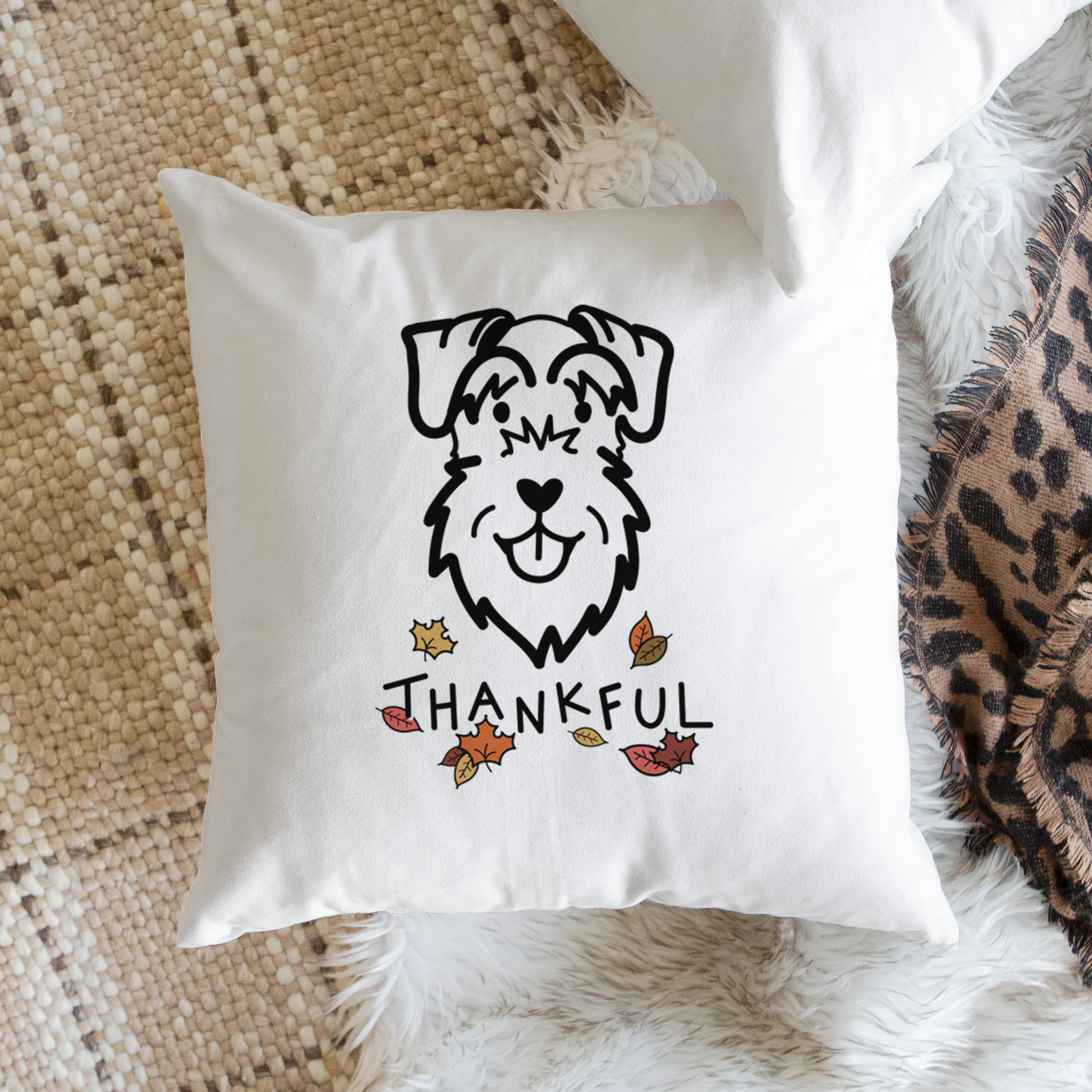 Love Always Schnauzer Natural Ears - Throw Pillow Cover - Image 2