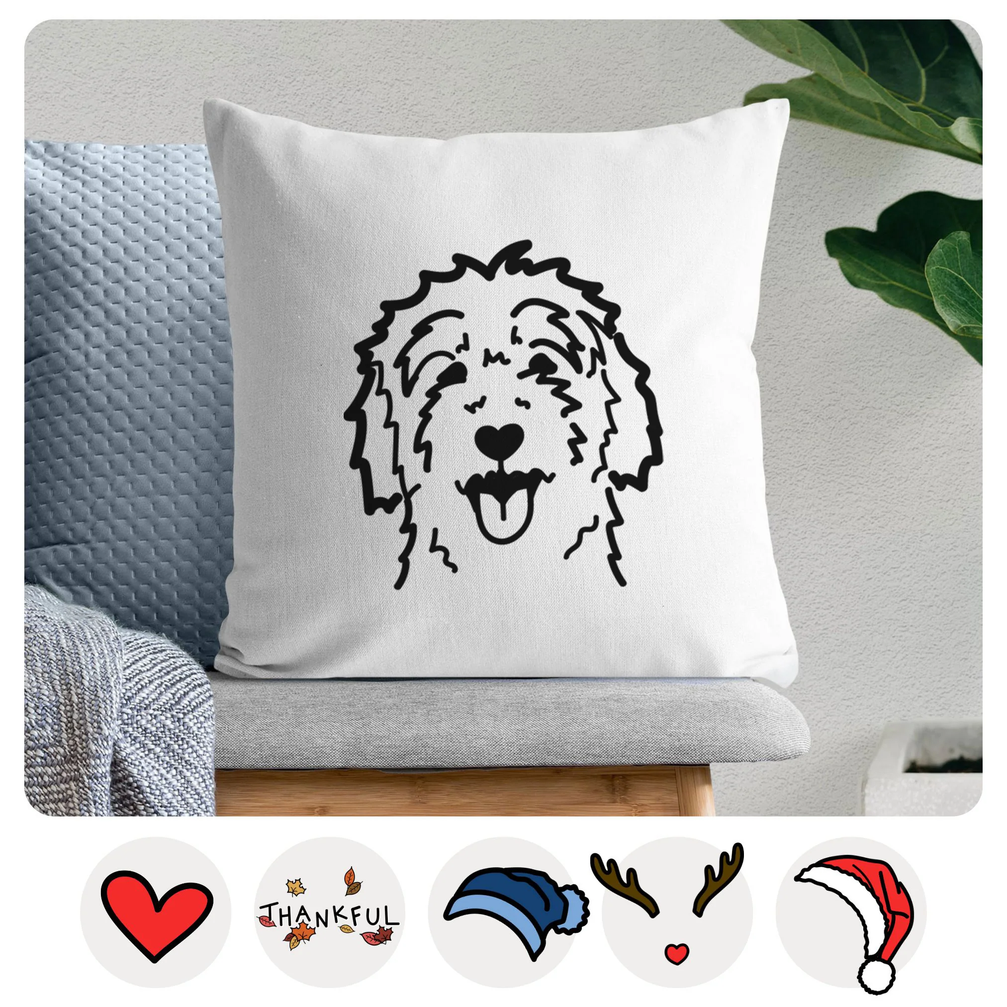 Love Always Goldendoodle - Throw Pillow Cover