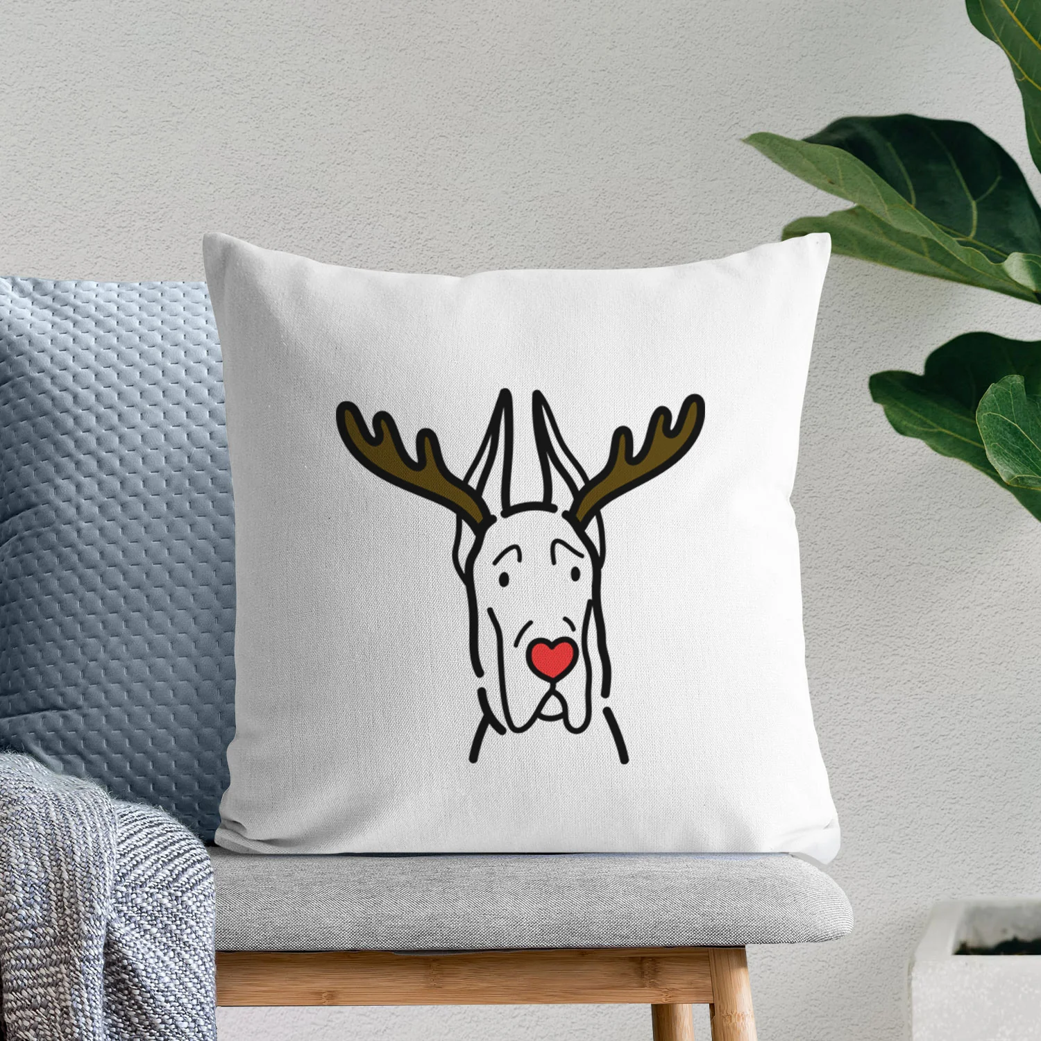 Love Always Great Dane with Cropped Ears - Throw Pillow Cover - Image 8