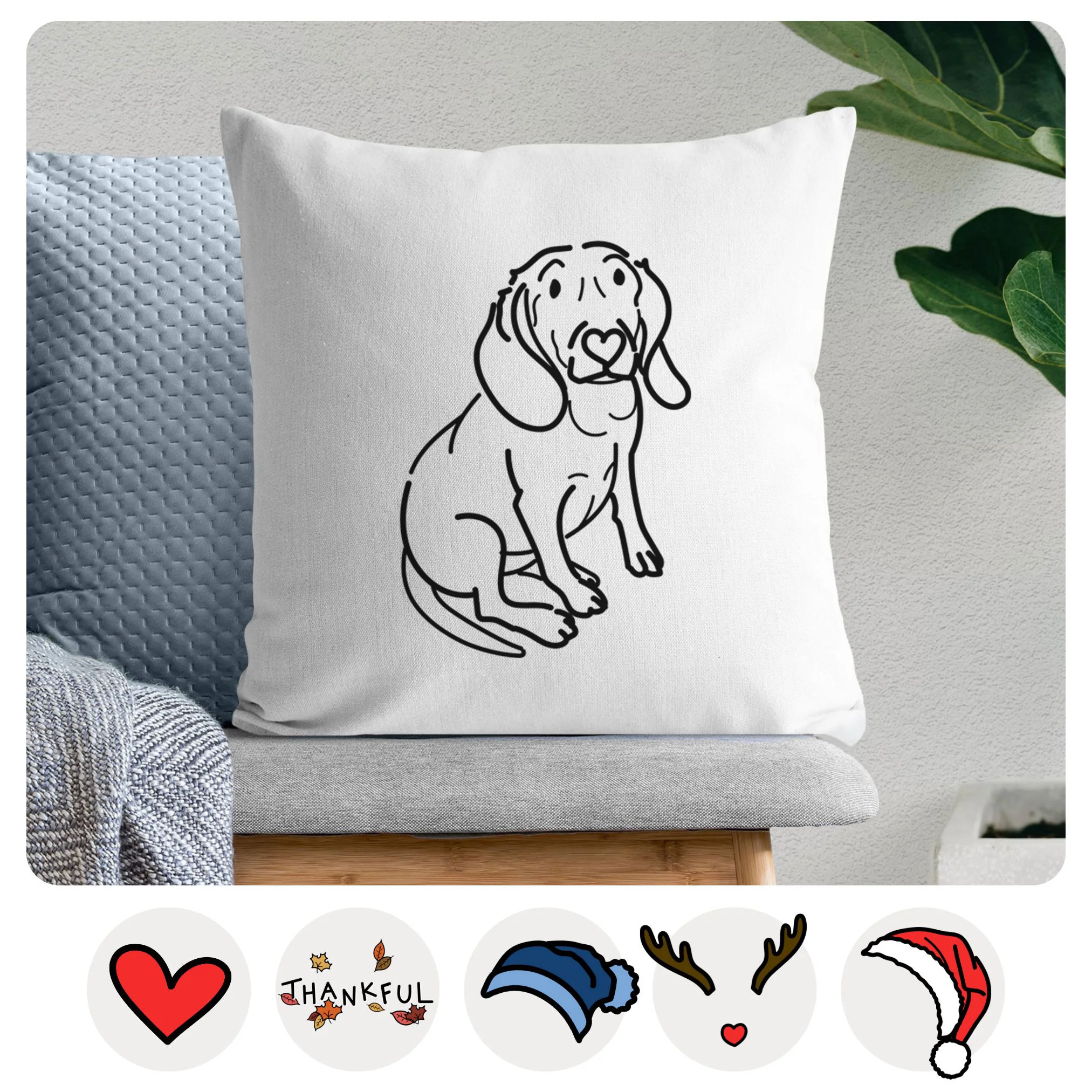 Love Always Beagle - Lilly - Throw Pillow Cover