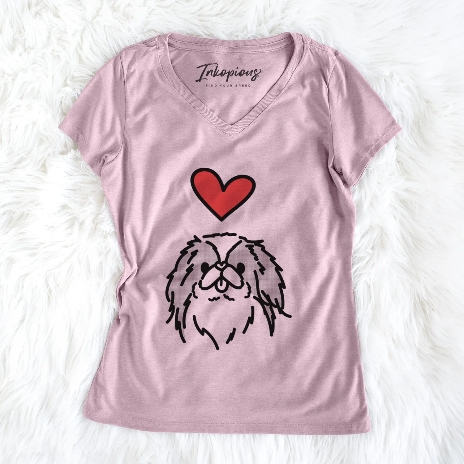 Love Always Japanese Chin - Macha - Women's Perfect V-neck Shirt - Image 2