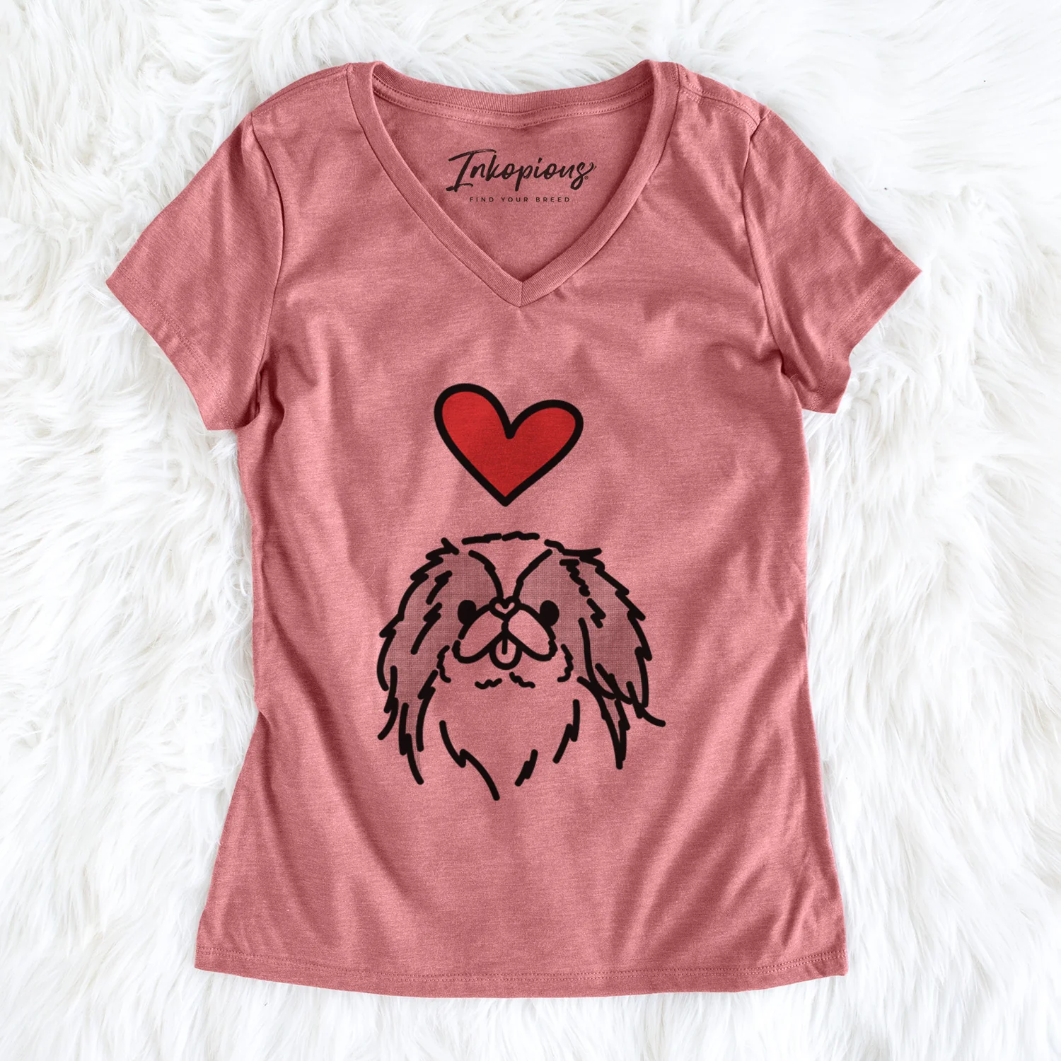Love Always Japanese Chin - Macha - Women's Perfect V-neck Shirt - Image 3