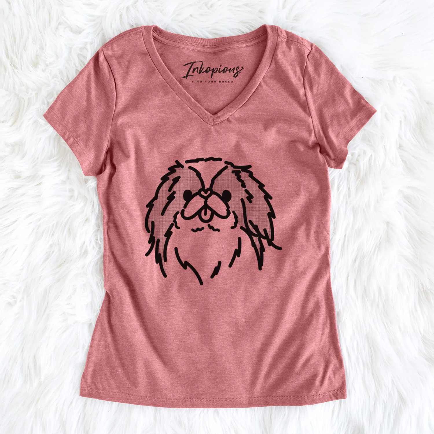 Love Always Japanese Chin - Macha - Women's Perfect V-neck Shirt - Image 7