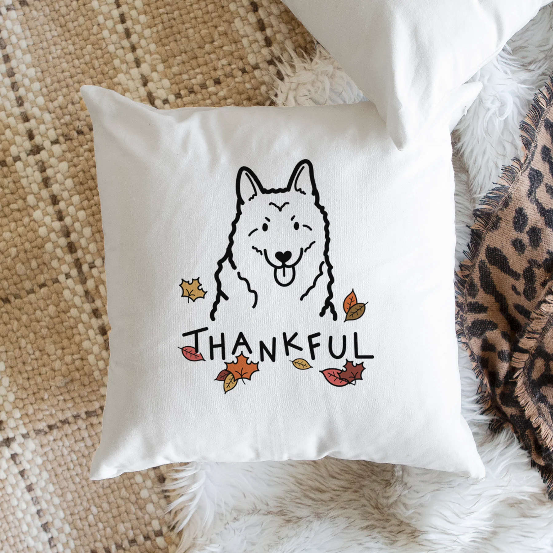 Love Always Norwegian Elkhound - Throw Pillow Cover - Image 2