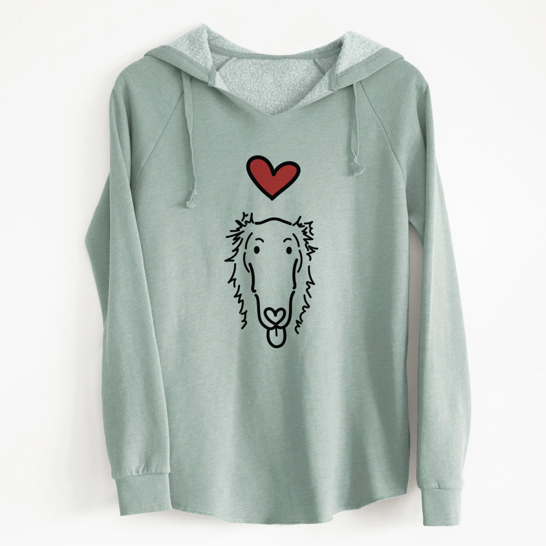 Love Always Borzoi - Opal - Cali Wave Hooded Sweatshirt - Image 9