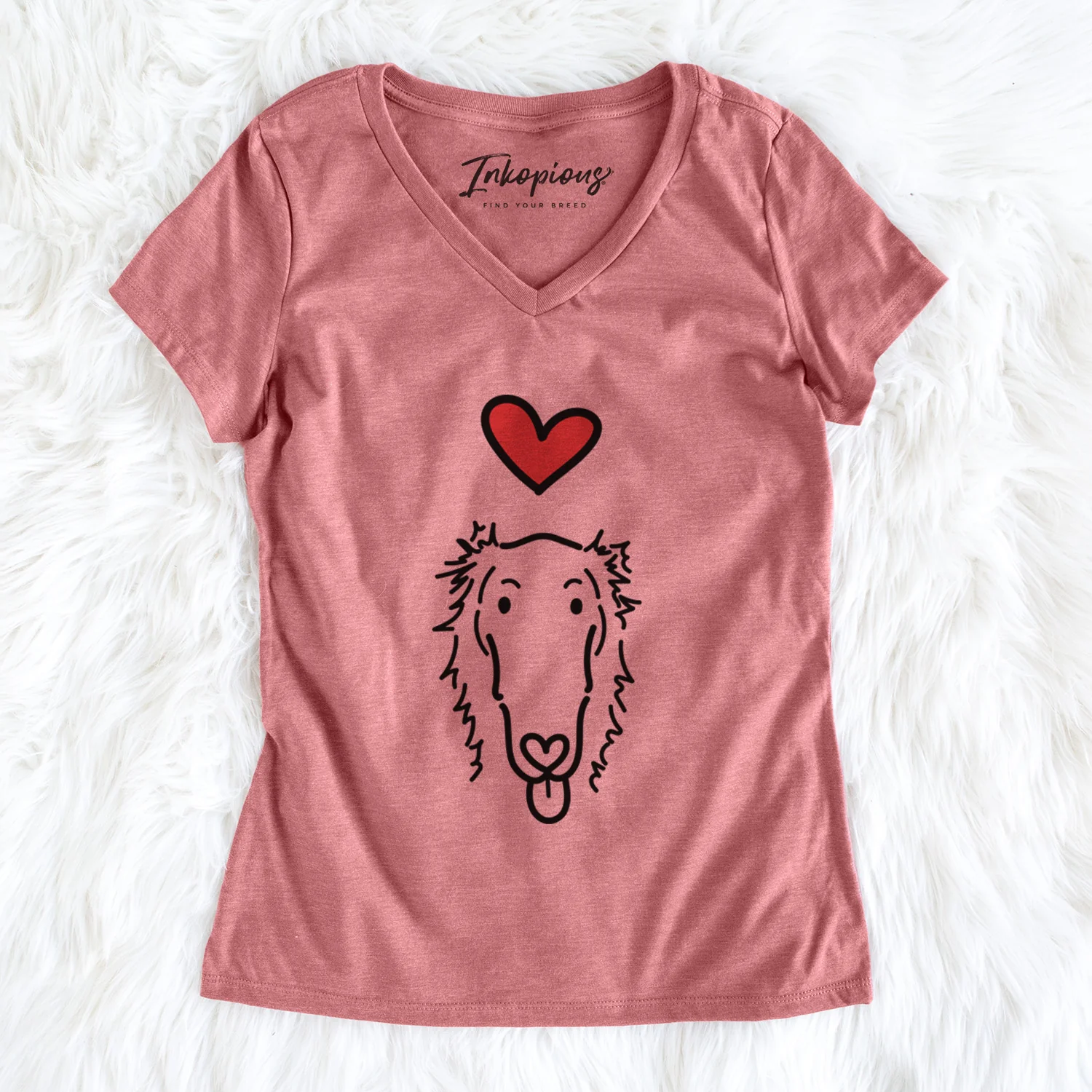 Love Always Borzoi - Opal - Women's Perfect V-neck Shirt - Image 3