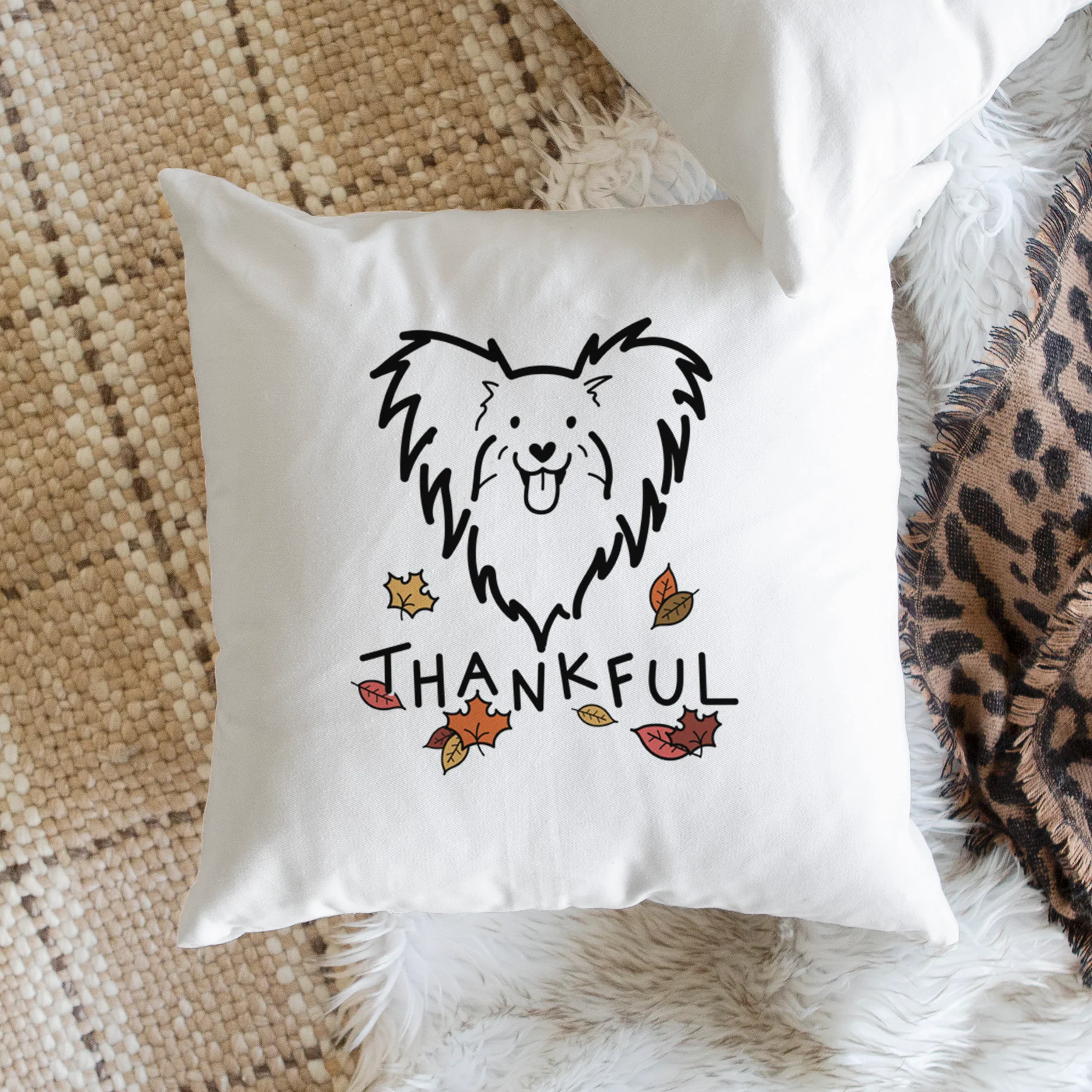 Love Always Papillon - Throw Pillow Cover - Image 2