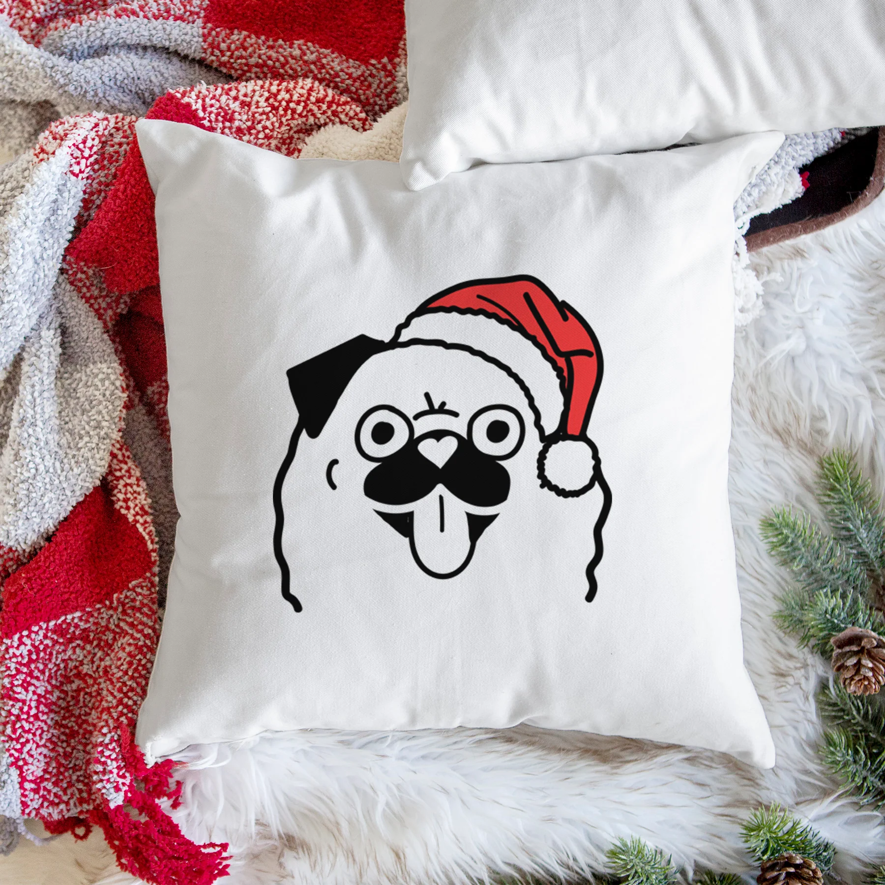 Love Always Pug - Throw Pillow Cover - Image 3