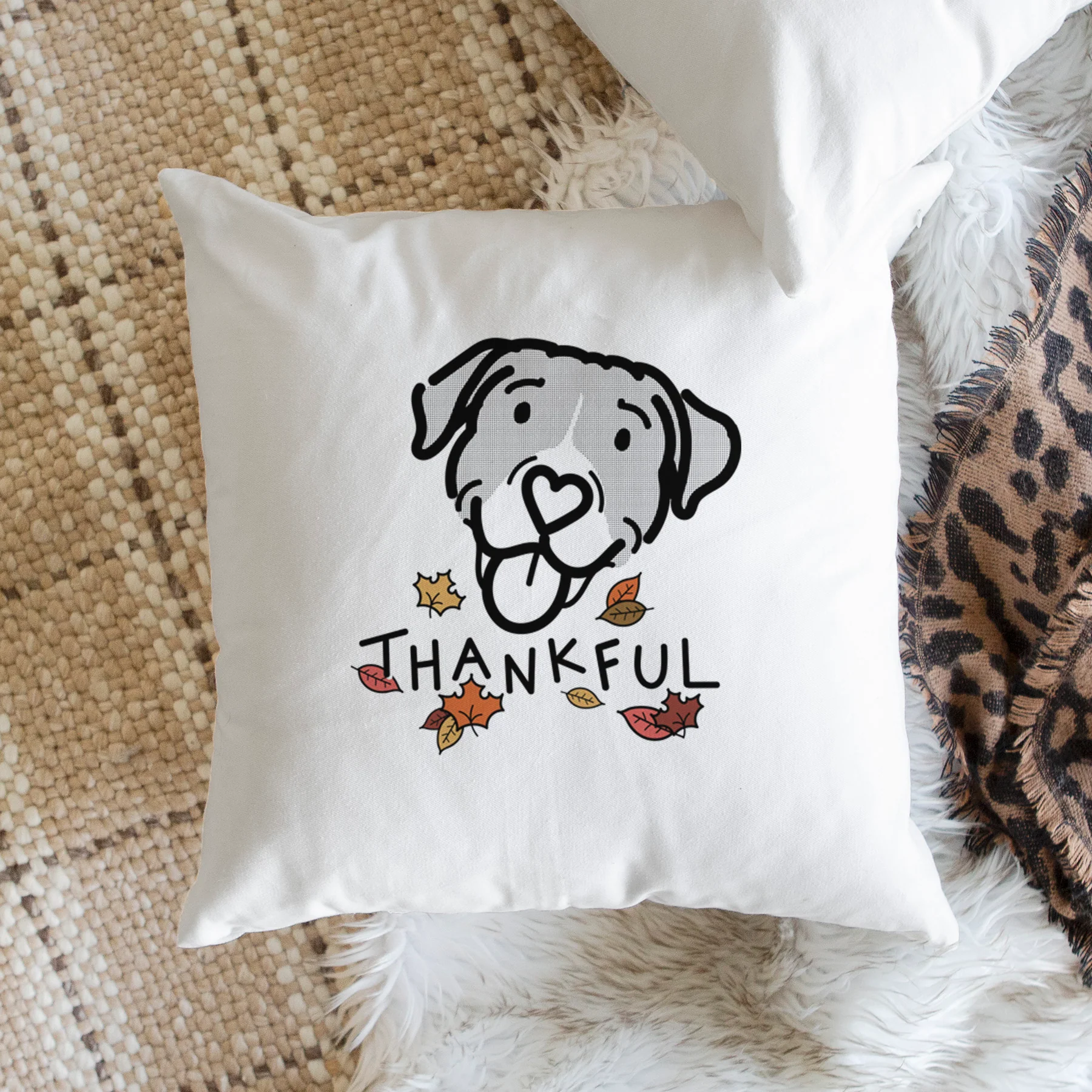 Love Always Pitbull Mix - Shadow - Throw Pillow Cover - Image 2