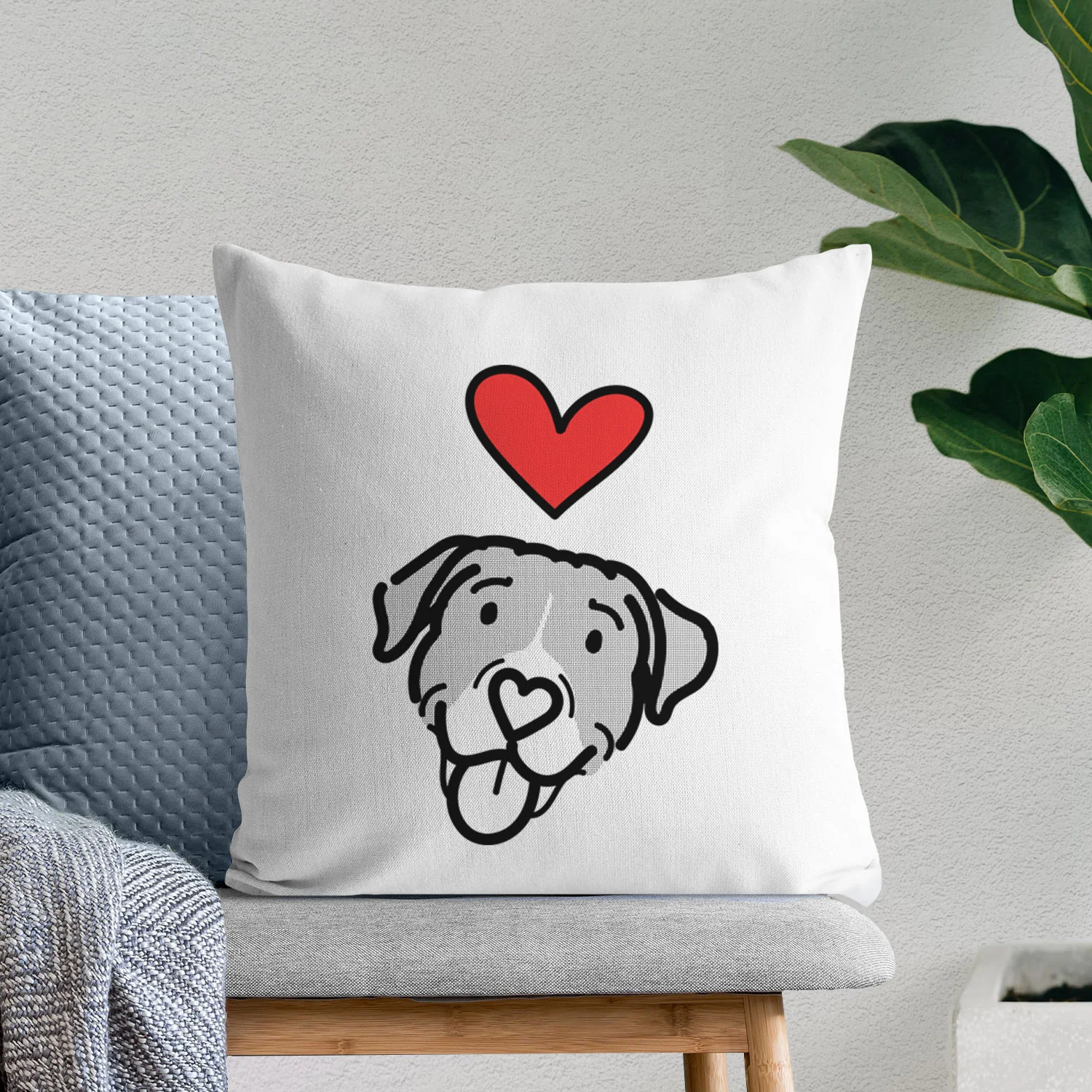 Love Always Pitbull Mix - Shadow - Throw Pillow Cover - Image 6