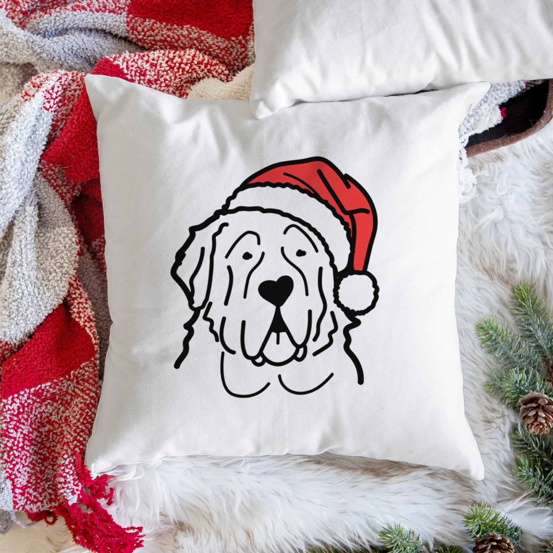 Love Always Saint Bernard - Throw Pillow Cover - Image 3