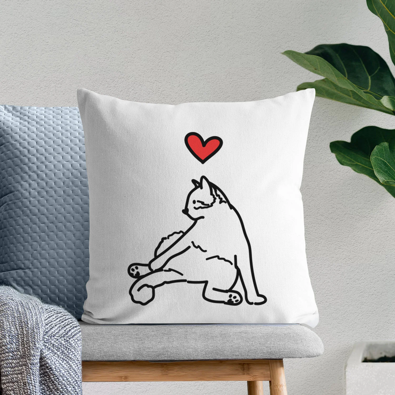 Love Always Cat - Tom -  Throw Pillow Cover - Image 6