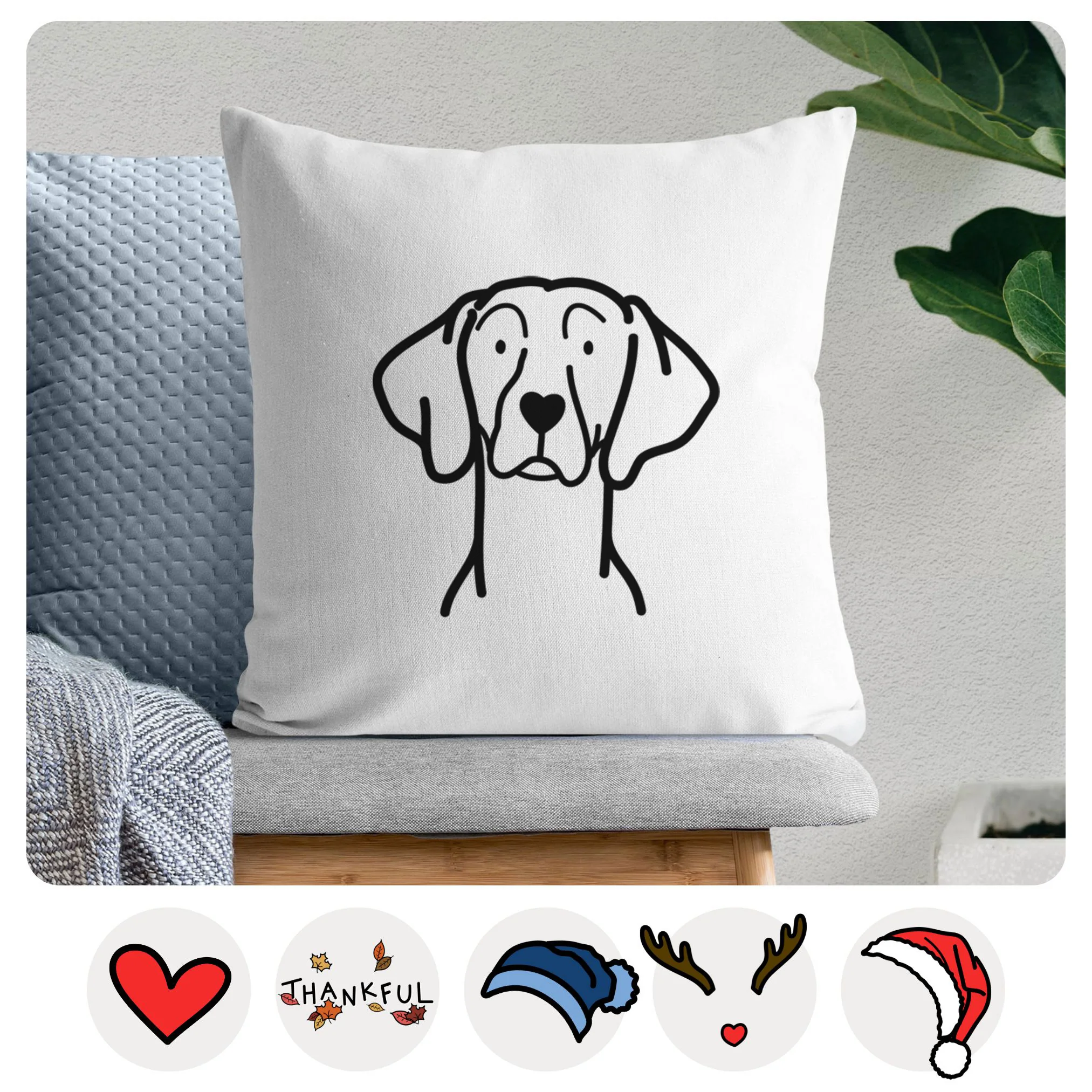 Love Always Weimaraner - Throw Pillow Cover