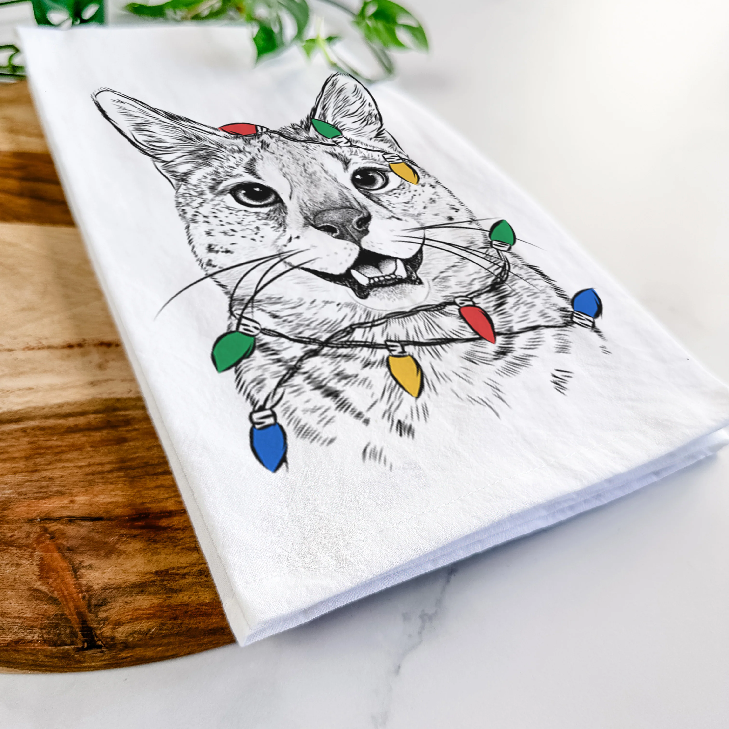 Lucky the Serval Cat Tea Towel - Image 10