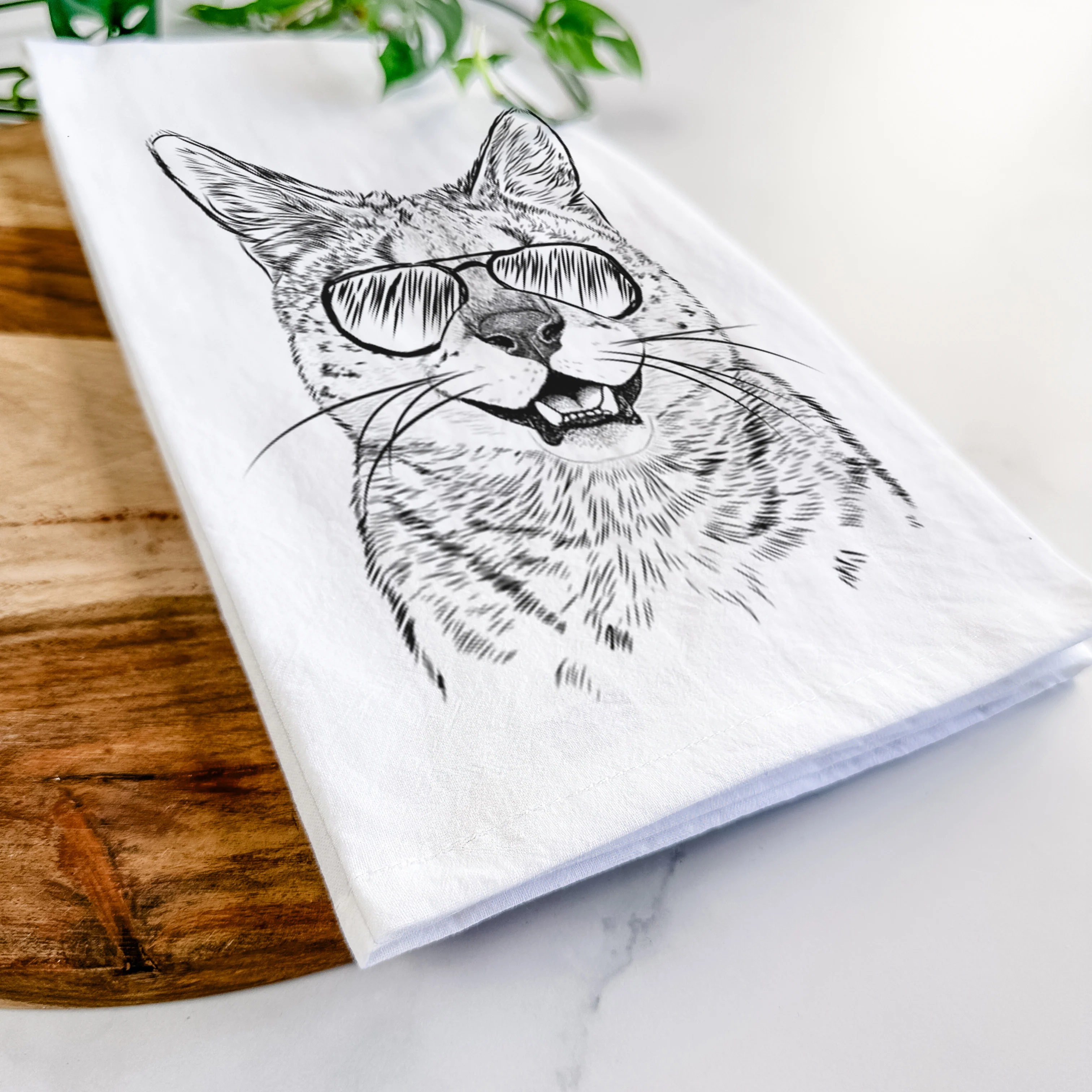 Lucky the Serval Cat Tea Towel - Image 6