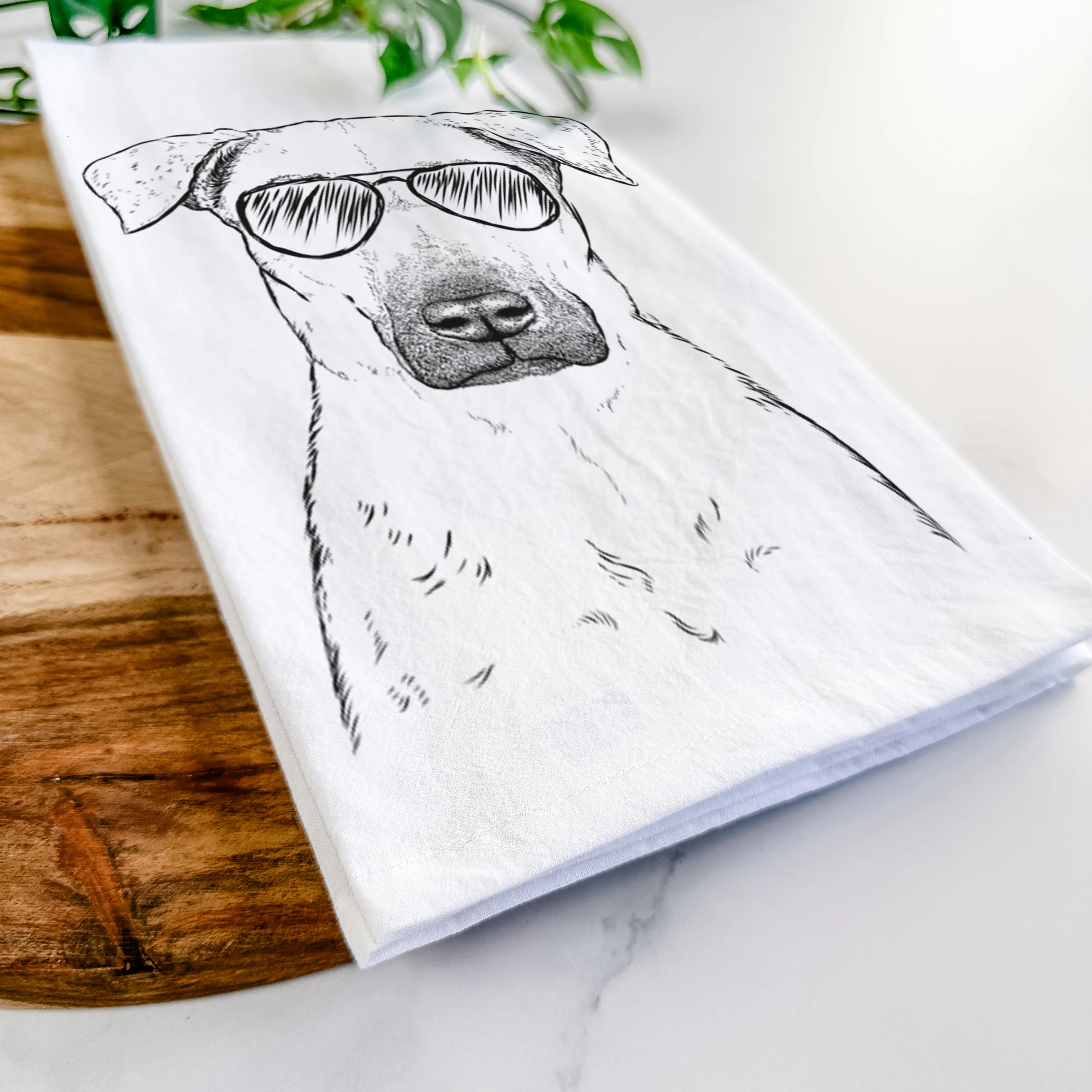 Luna the Black Mouth Cur Tea Towel - Image 6