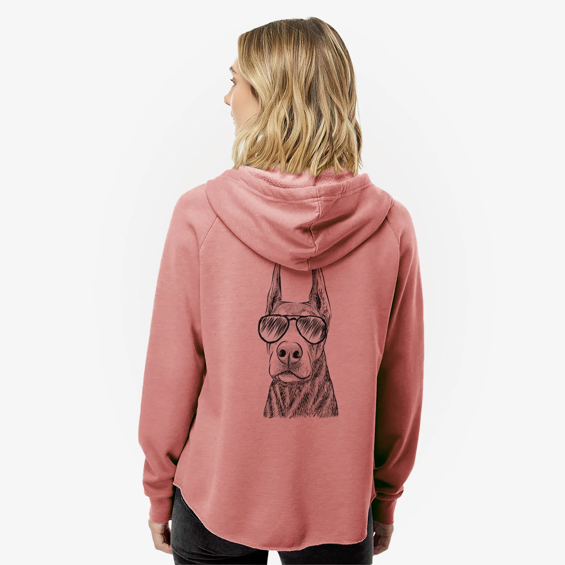 Luna the Doberman Pinscher - Women's Cali Wave Zip-Up Sweatshirt - Image 8