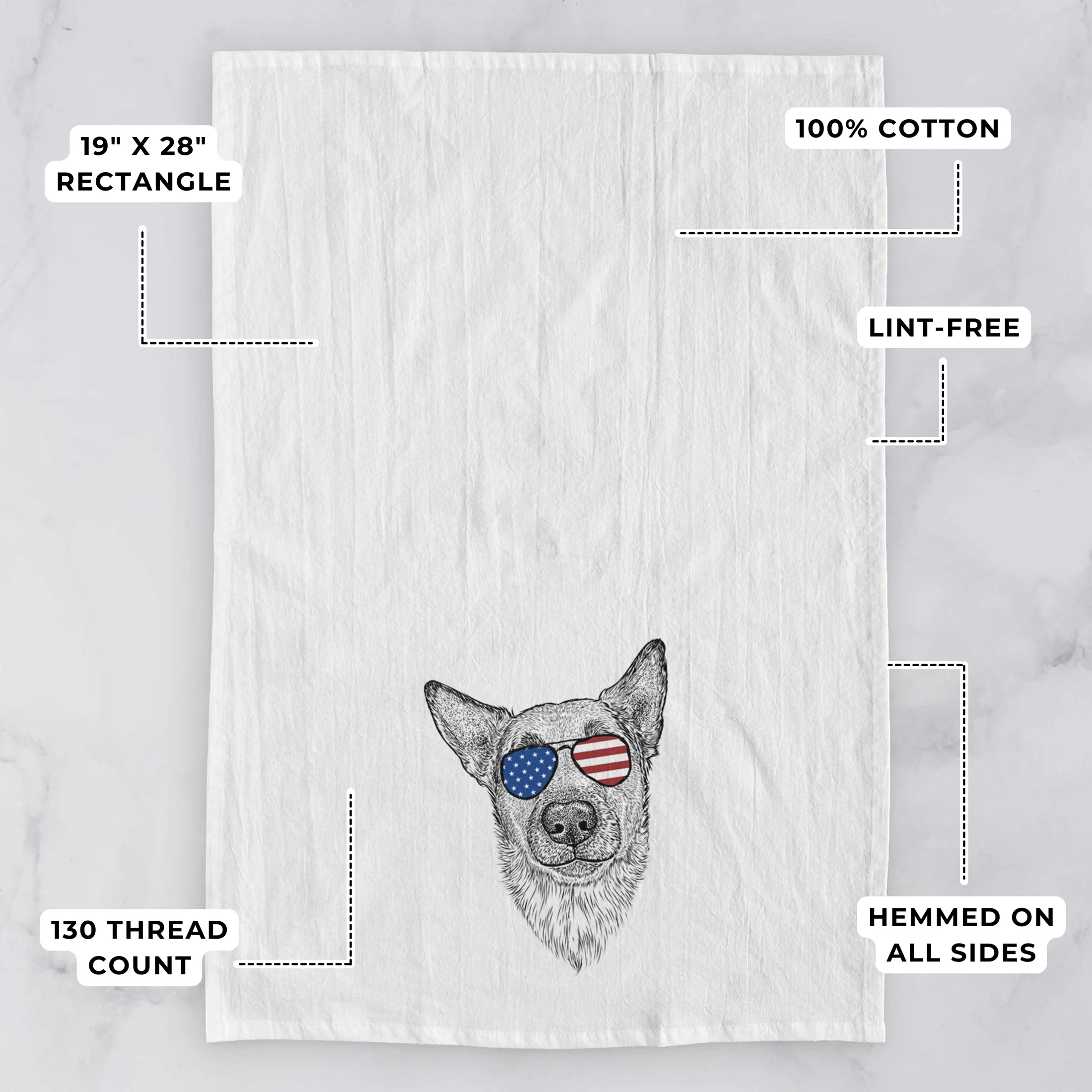 Luna the Shepherd Mix Tea Towel - Image 3