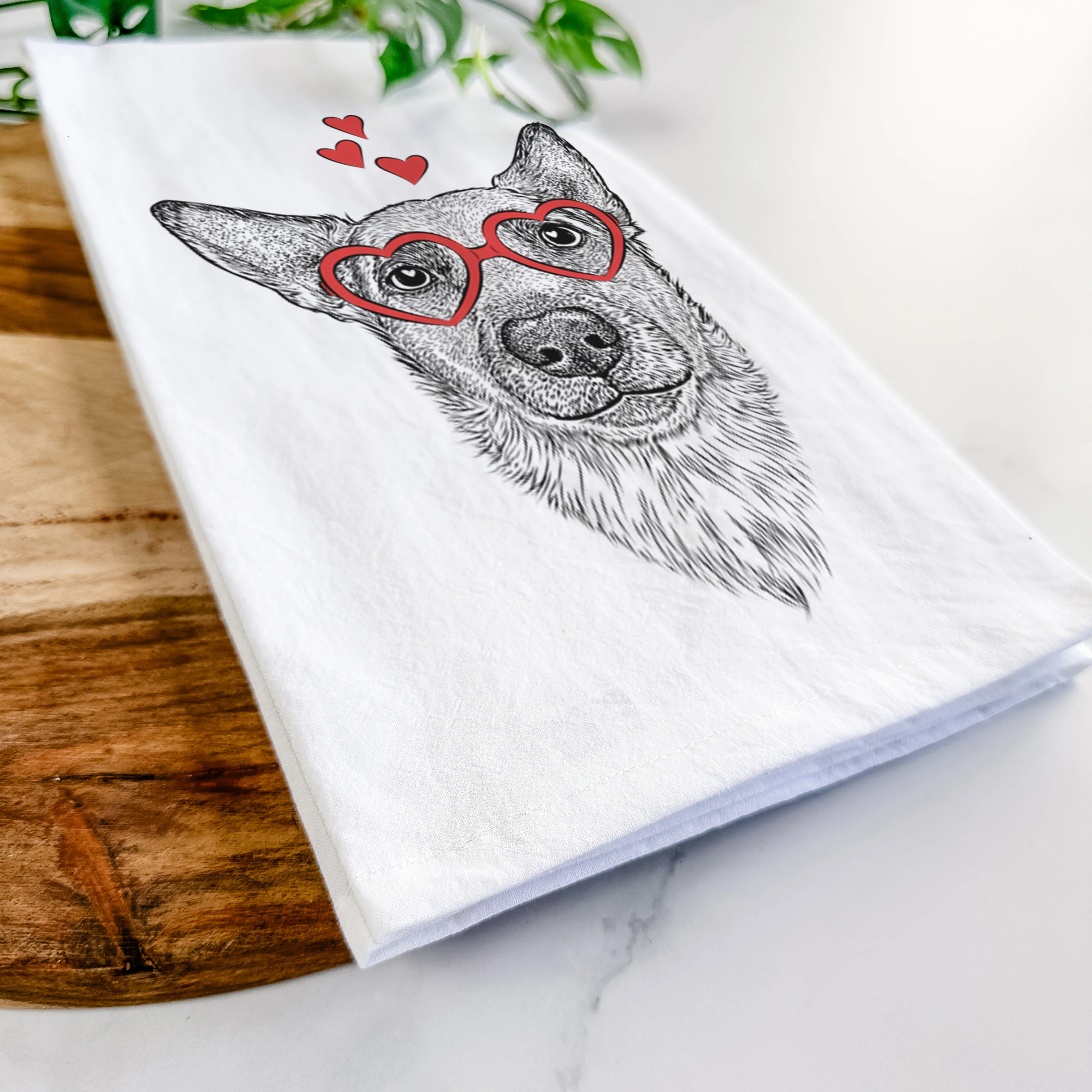 Luna the Shepherd Mix Tea Towel - Image 7