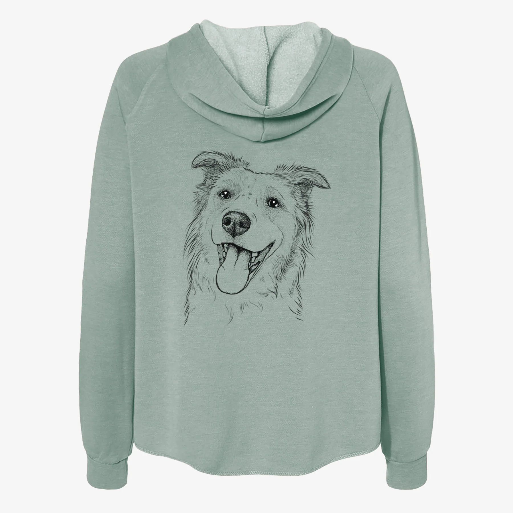 Macaroni the Border Collie - Women's Cali Wave Zip-Up Sweatshirt - Image 4