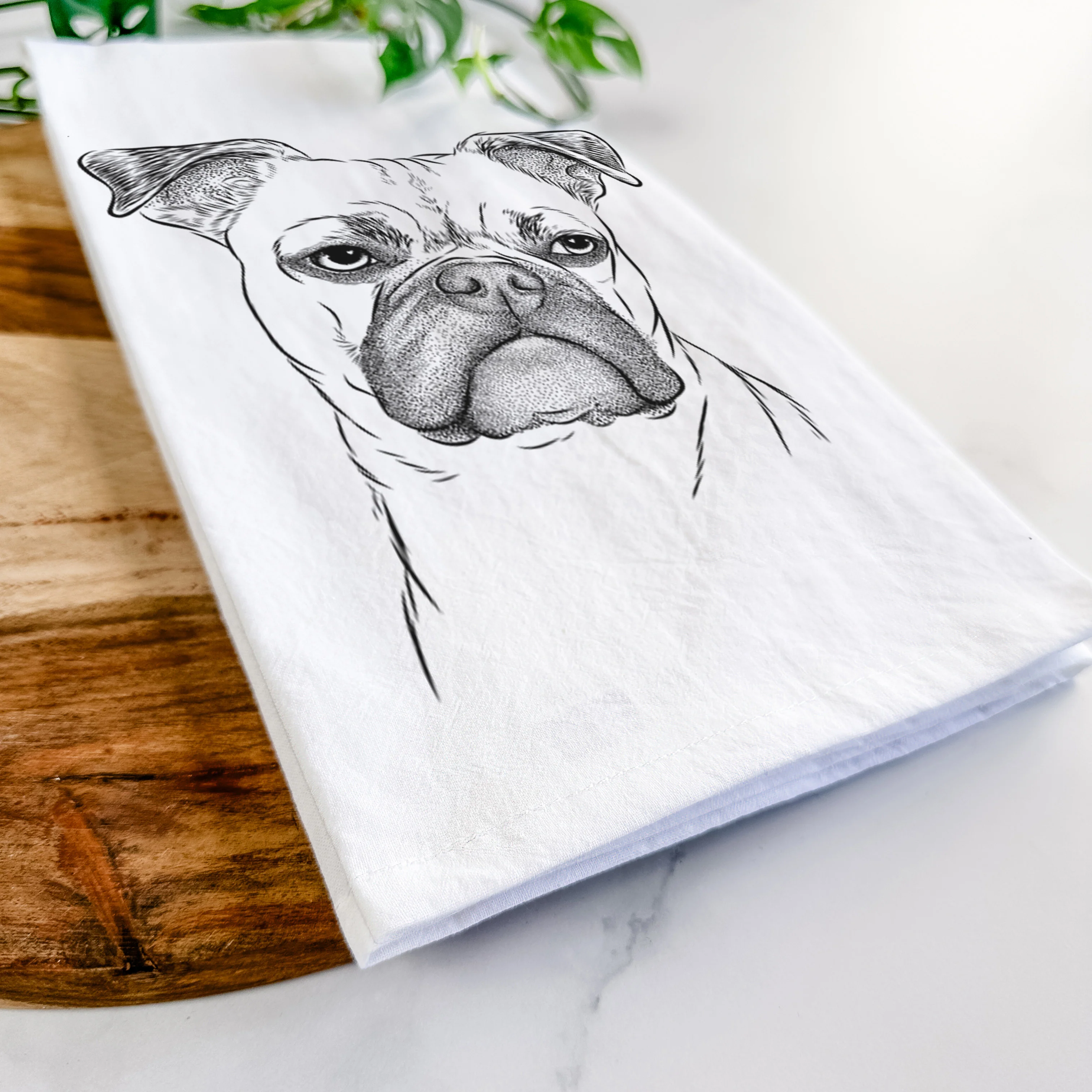Mack the Bugg (Boston Terrier/Pug) Tea Towel - Image 5