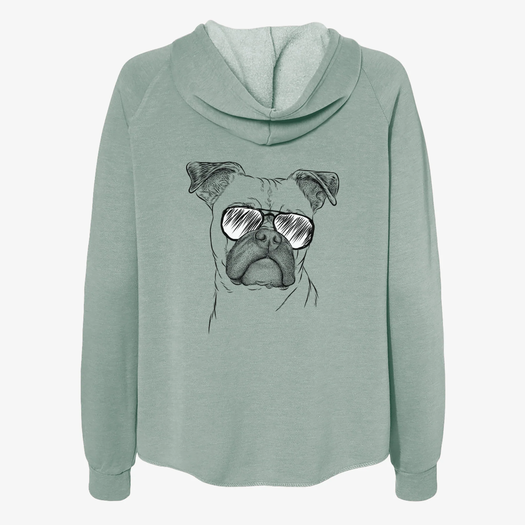 Mack the Bugg (Boston Terrier/Pug) - Women's Cali Wave Zip-Up Sweatshirt - Image 7