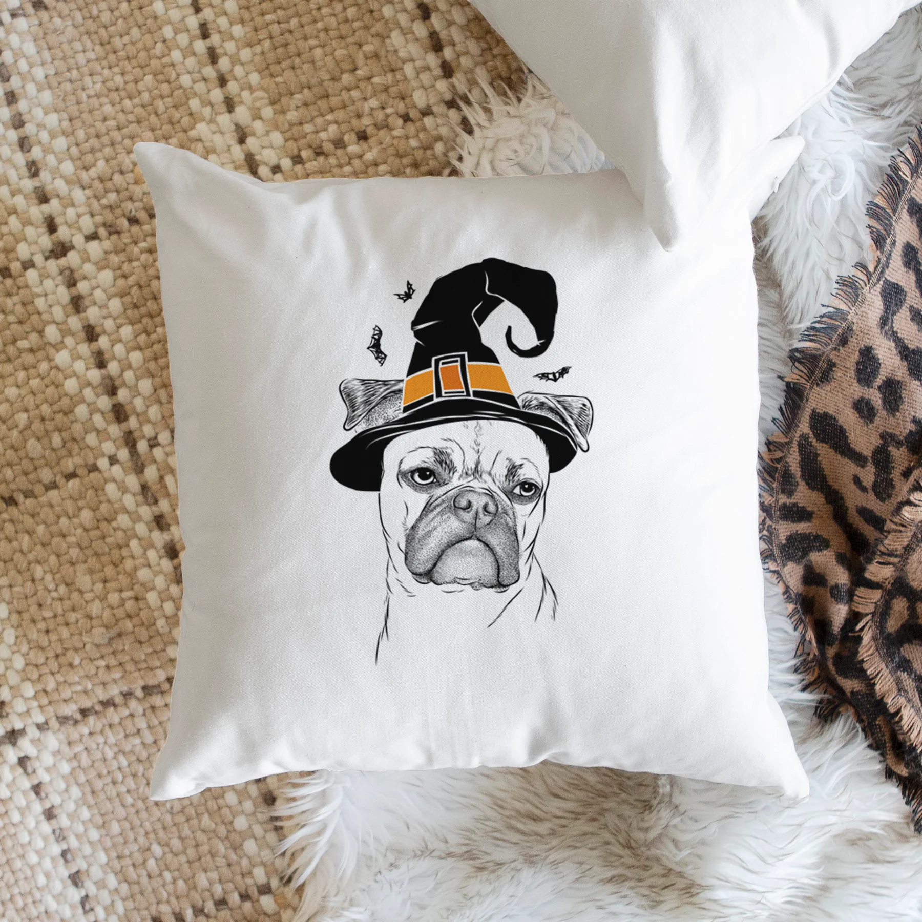 Mack the Bugg (Boston Terrier/Pug) - Throw Pillow Cover - Image 2