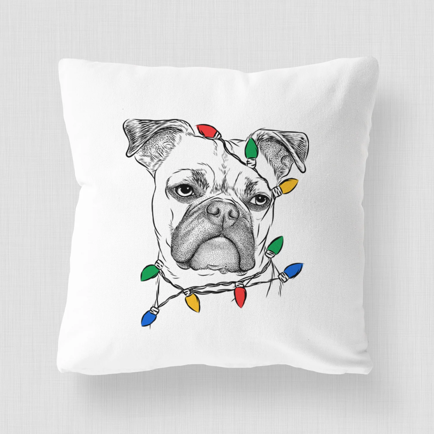 Mack the Bugg (Boston Terrier/Pug) - Throw Pillow Cover - Image 4