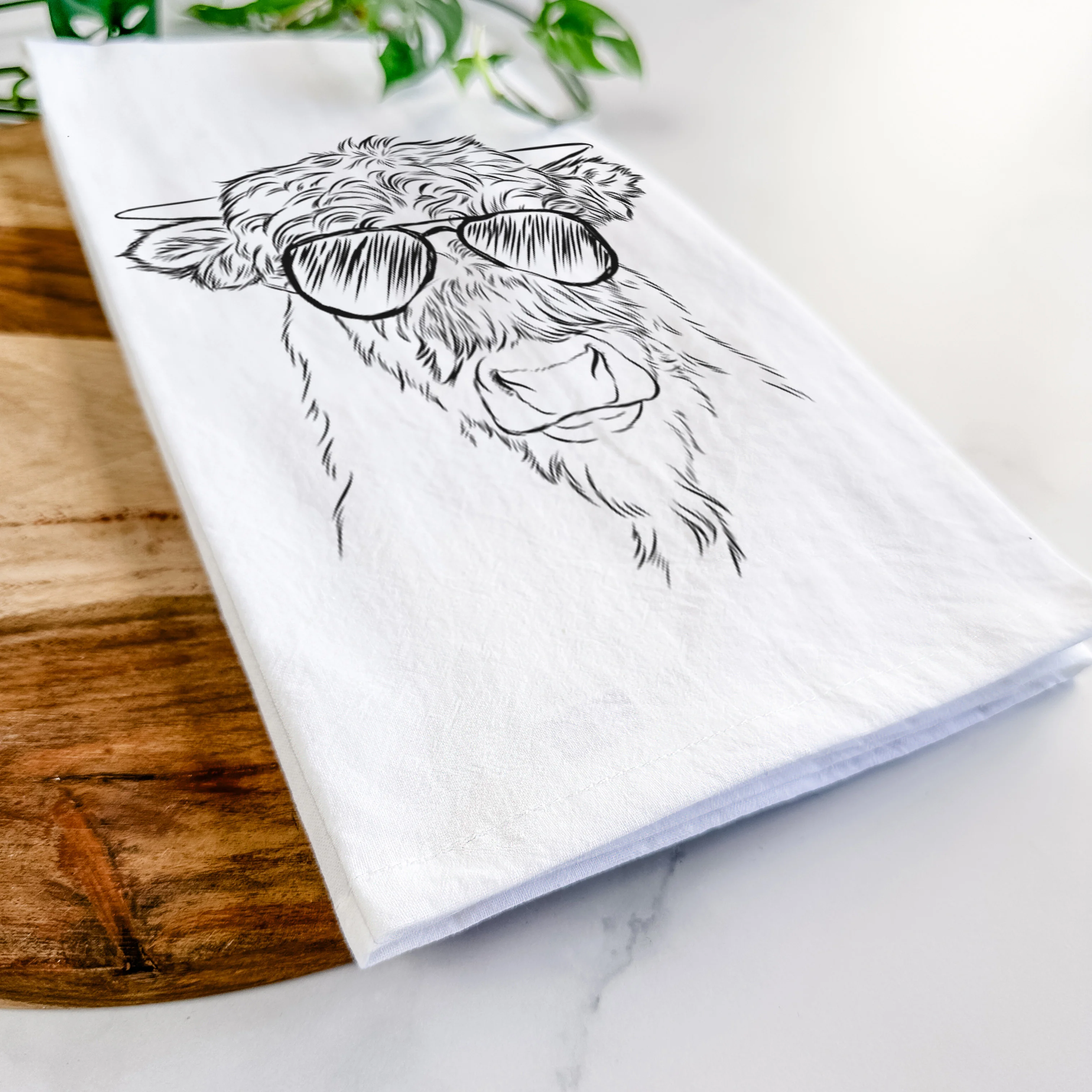 Mack the Scottish Highland Cow Tea Towel - Image 6