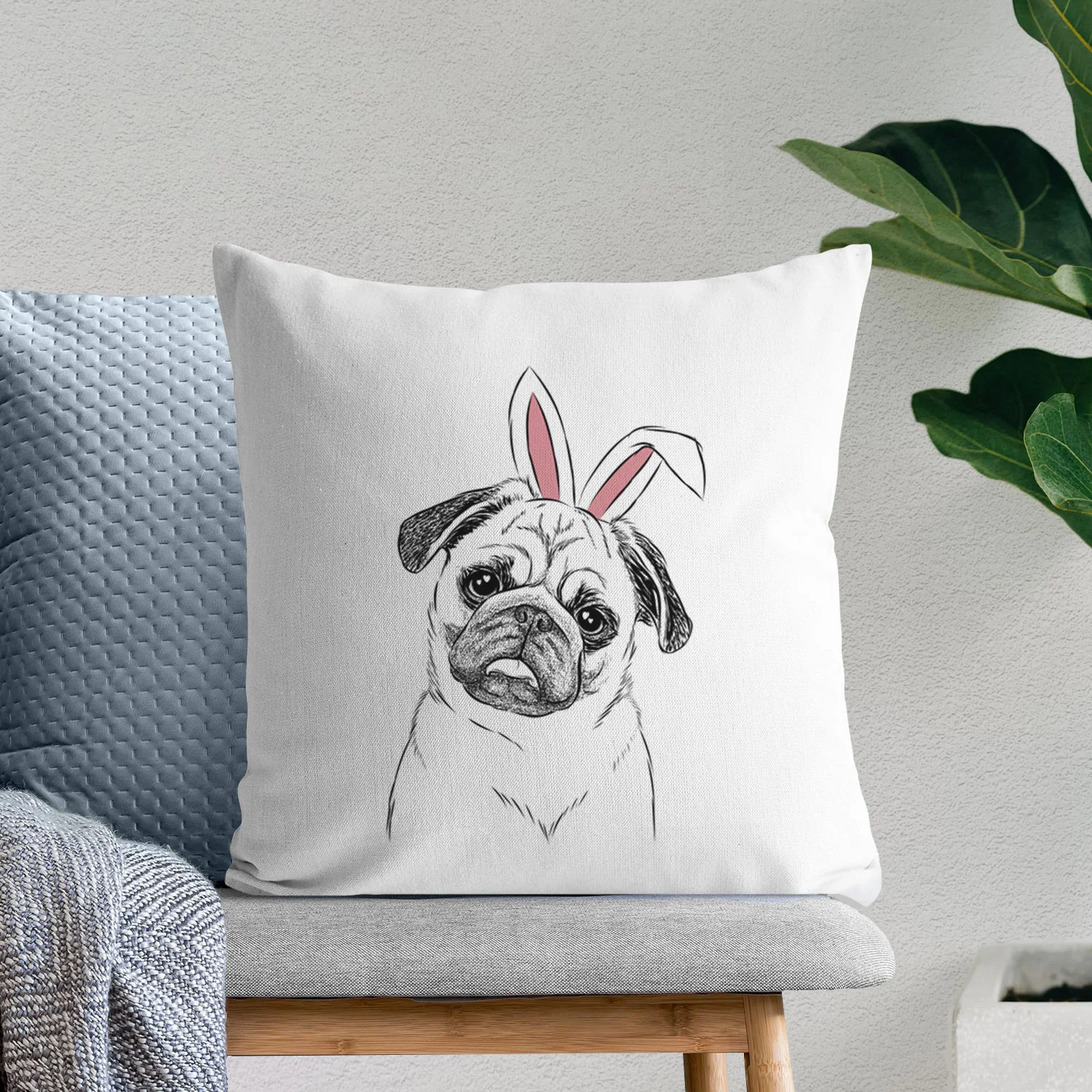 Macy the Pug - Throw Pillow Cover - Image 11