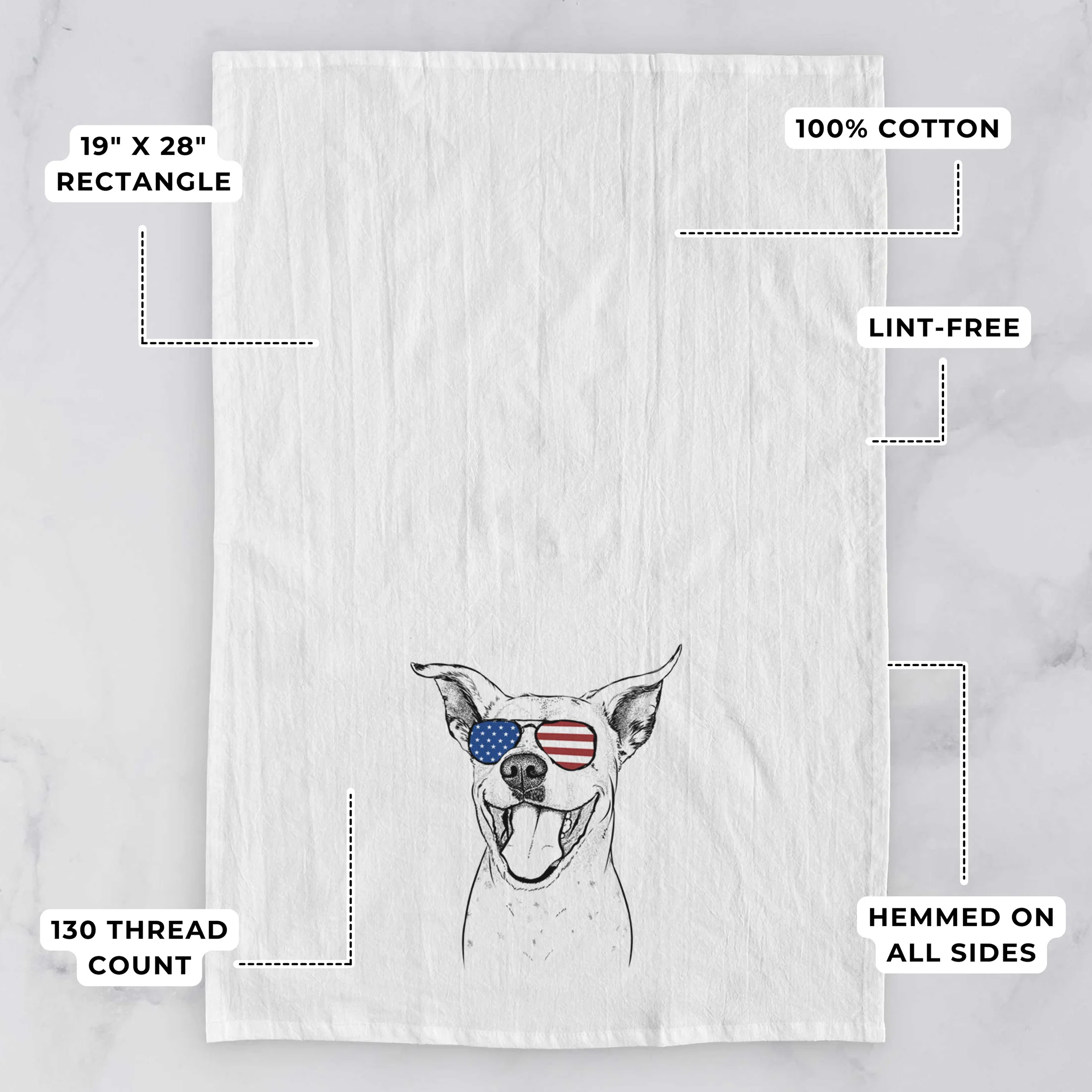 Maddie the Dalmatian Pitbull Mix Tea Towel - Image 3