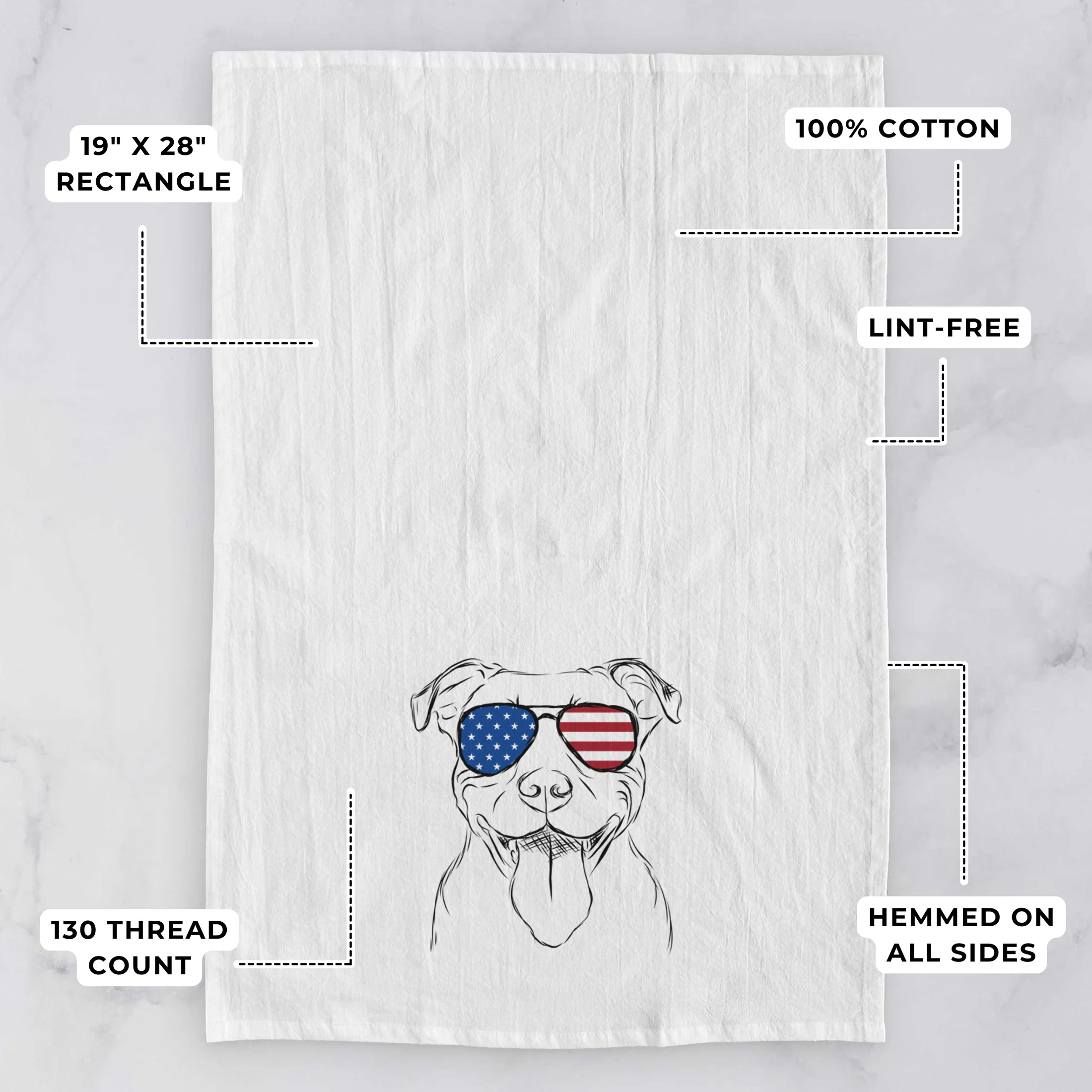 Major the Pitbull Tea Towel - Image 3