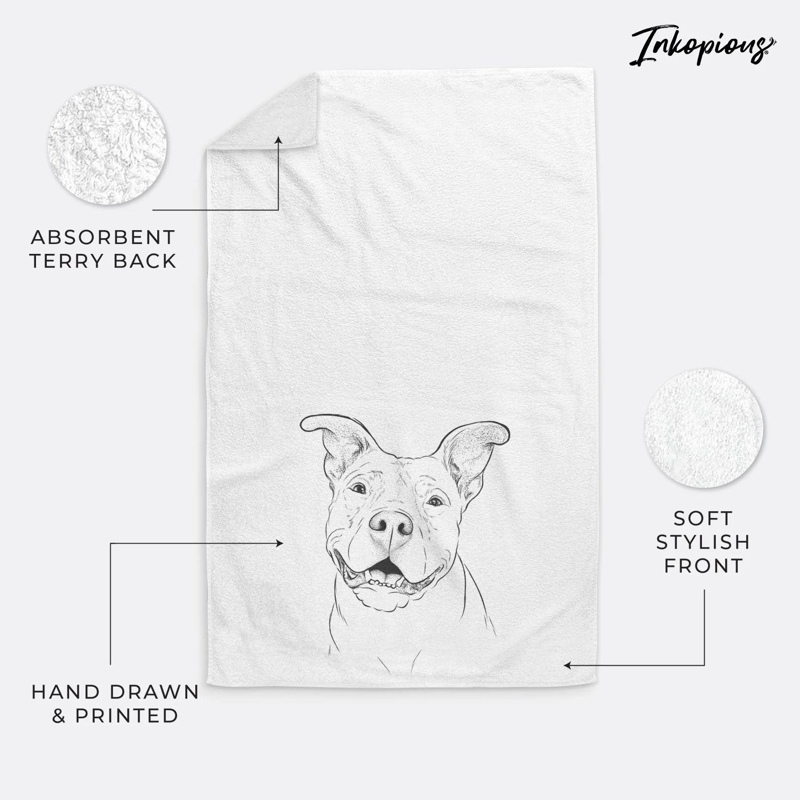 Malibu the Staffordshire Terrier/Pitbull Mix Decorative Hand Towel - Image 17