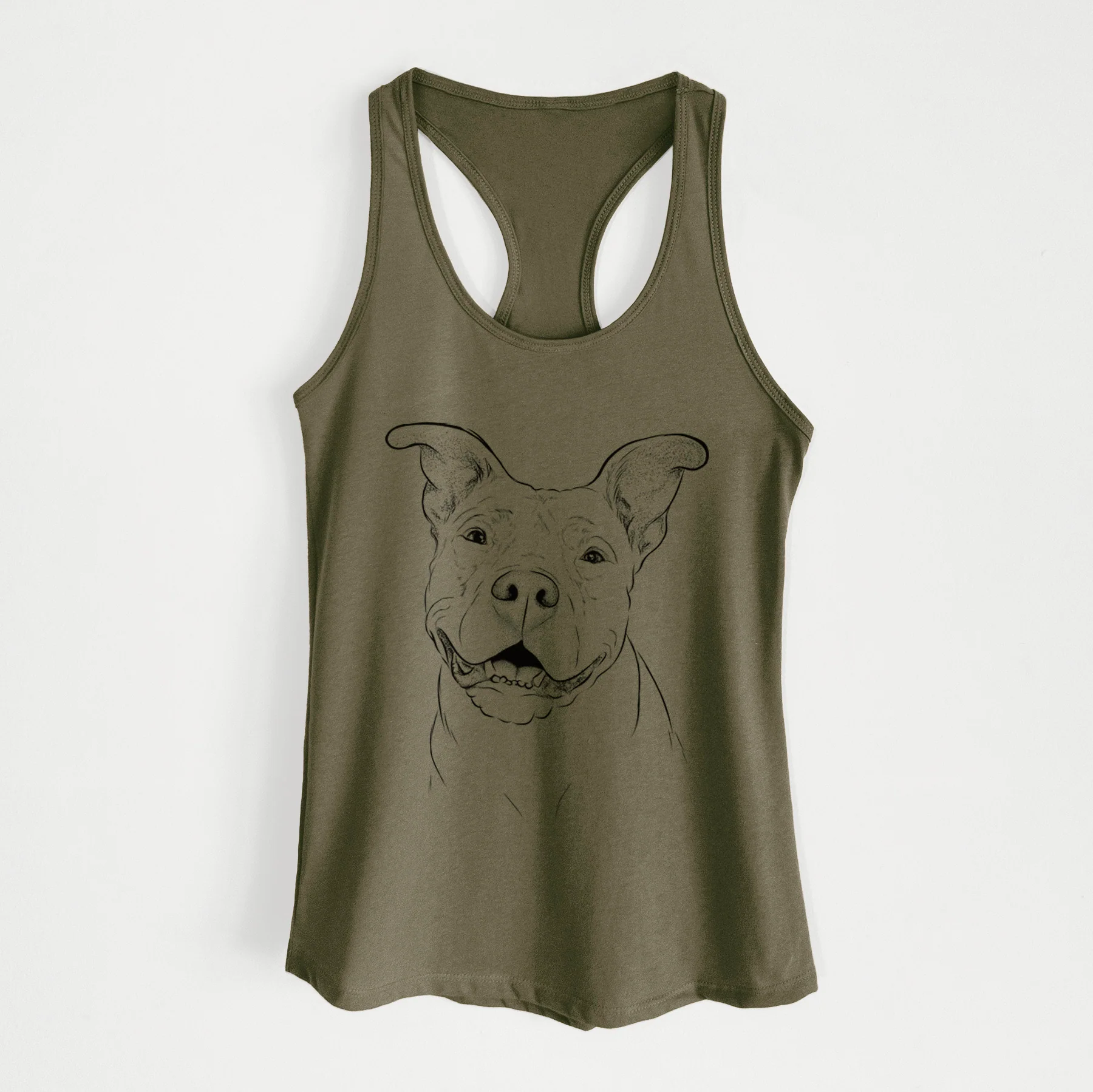 Malibu the Staffordshire Terrier/Pitbull Mix - Women's Racerback Tanktop - Image 6