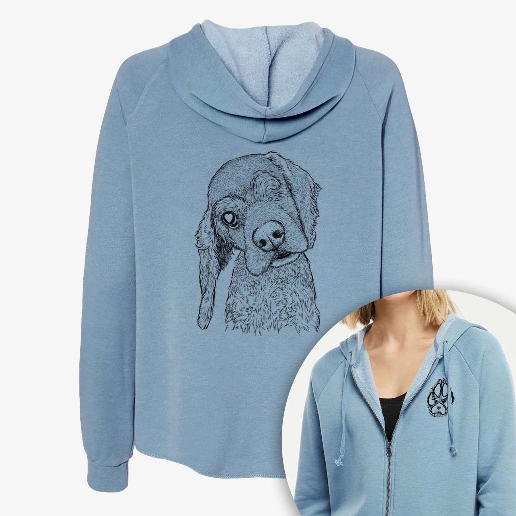 Mambo #5 the Cocker Spaniel - Women's Cali Wave Zip-Up Sweatshirt