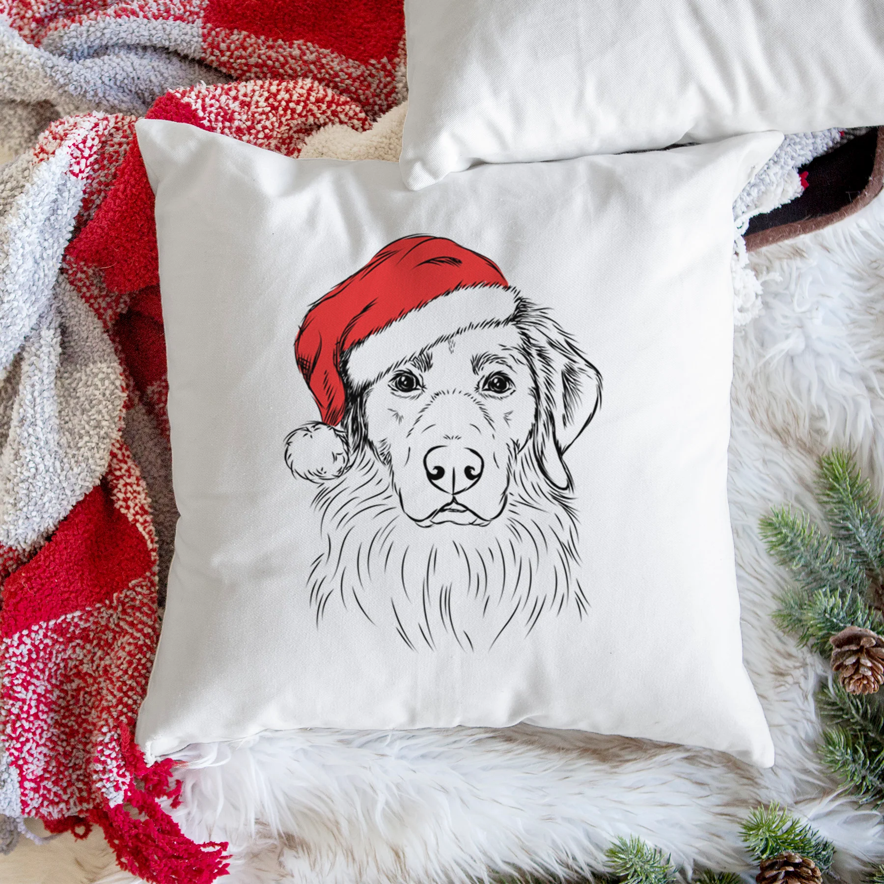 Marley the Golden Retriever - Throw Pillow Cover - Image 3