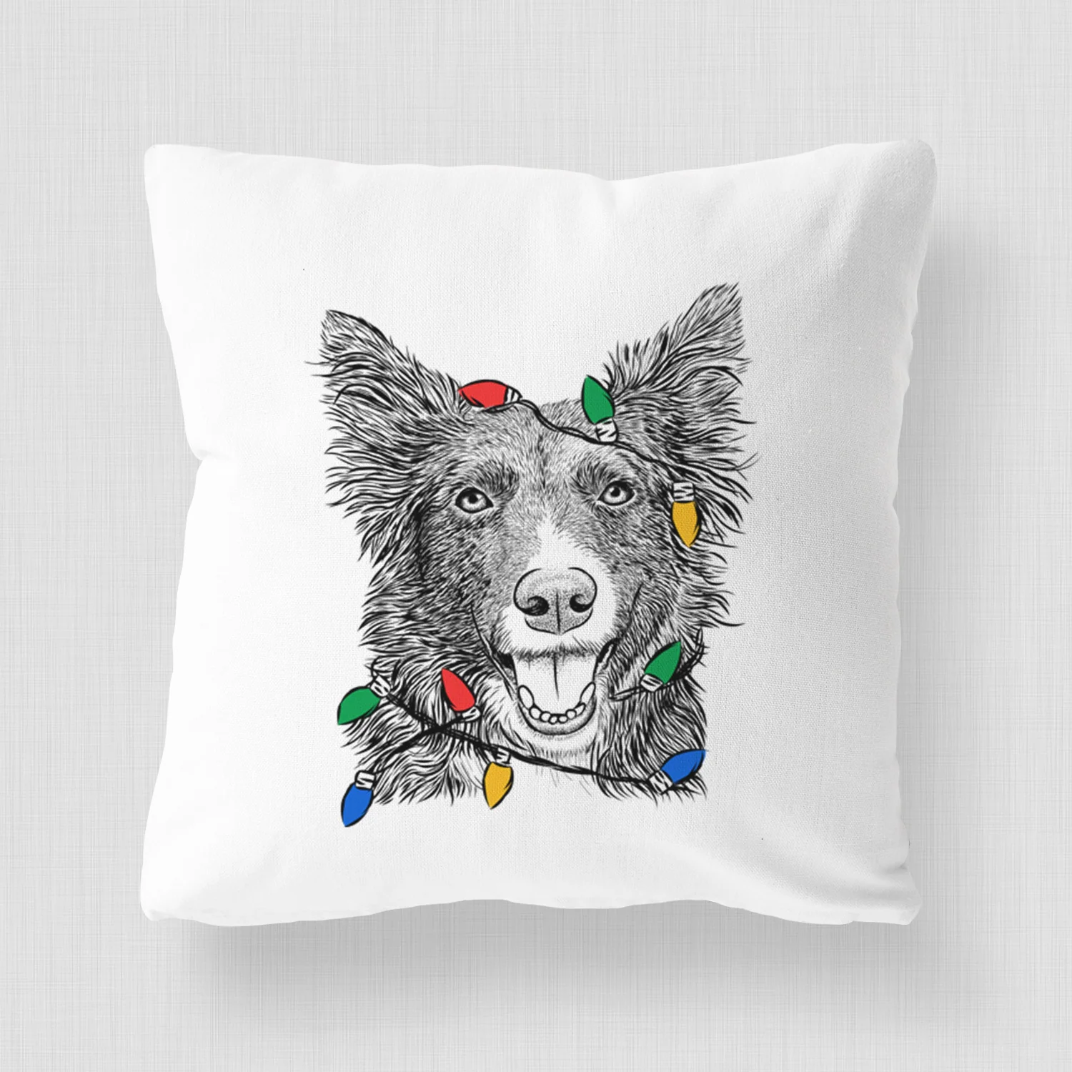 Marti the Border Collie - Throw Pillow Cover - Image 4