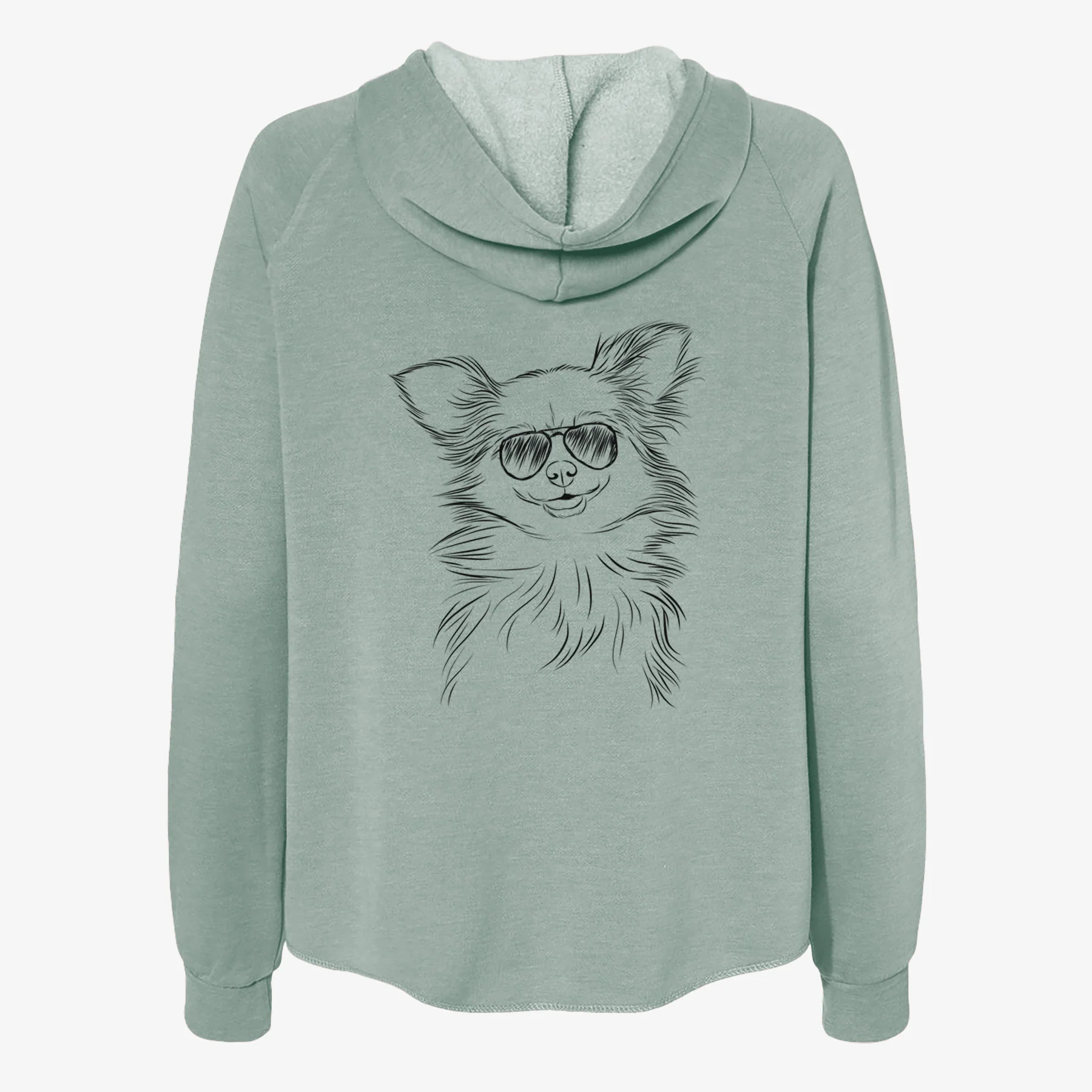 Marzi the Long Haired Chihuahua - Women's Cali Wave Zip-Up Sweatshirt - Image 7