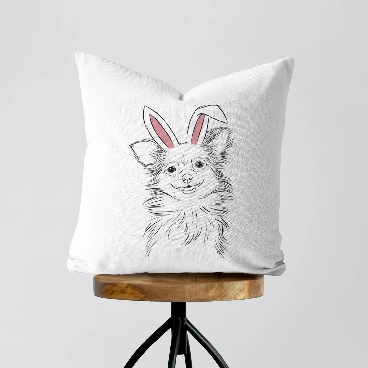 Marzi the Long Haired Chihuahua - Throw Pillow Cover - Image 5