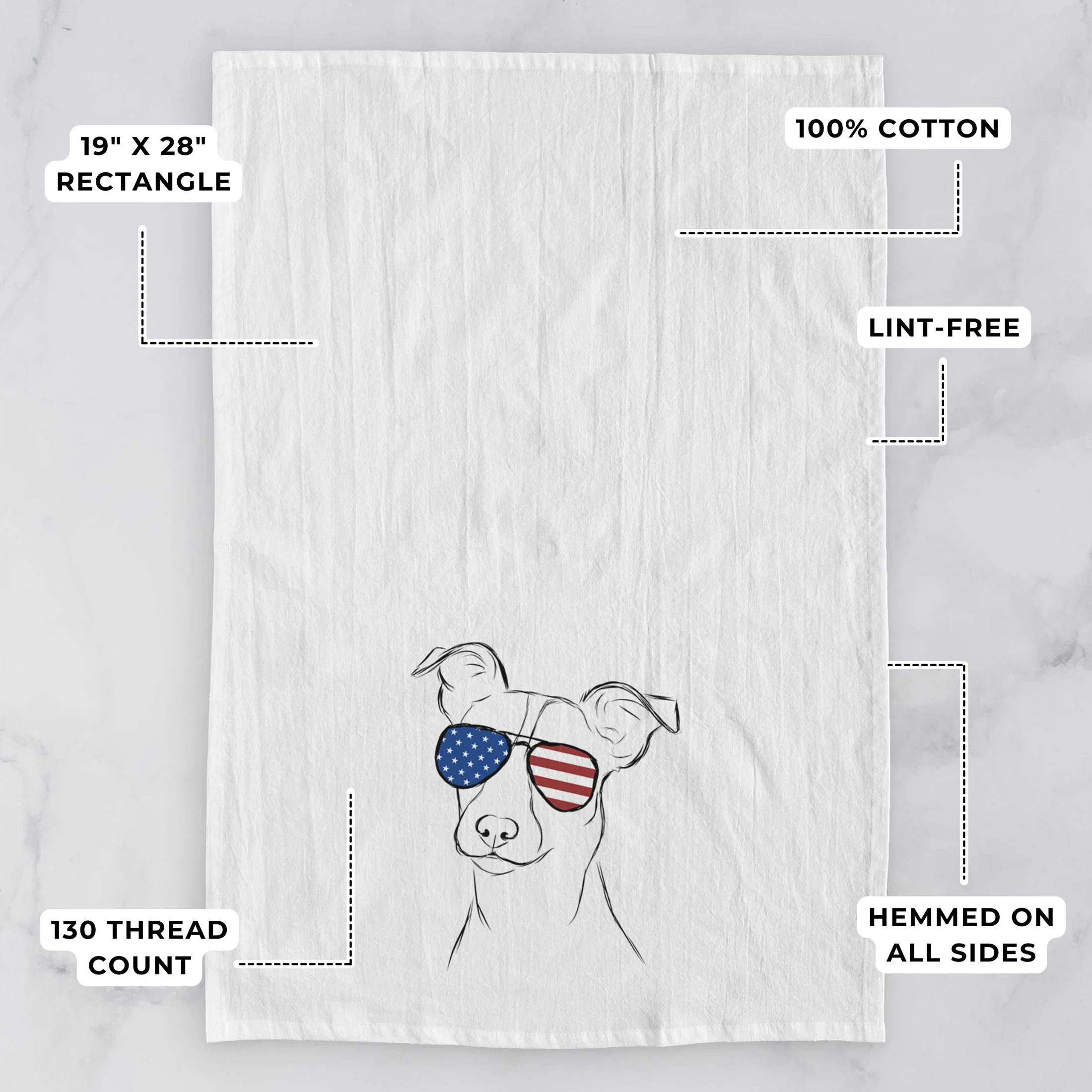 Max the Jack Russell Terrier Tea Towel - Image 3