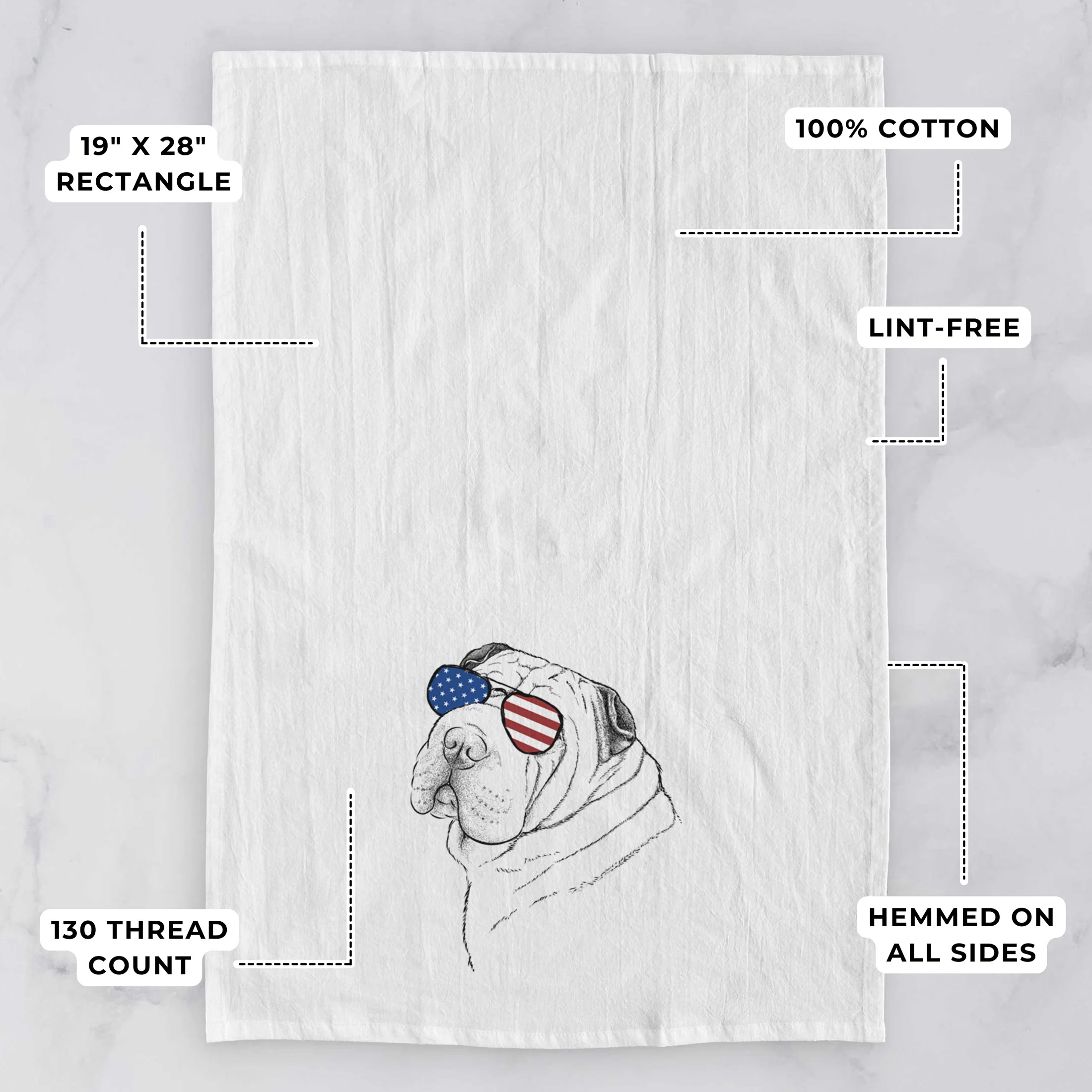 Maximus the Shar Pei Tea Towel - Image 3